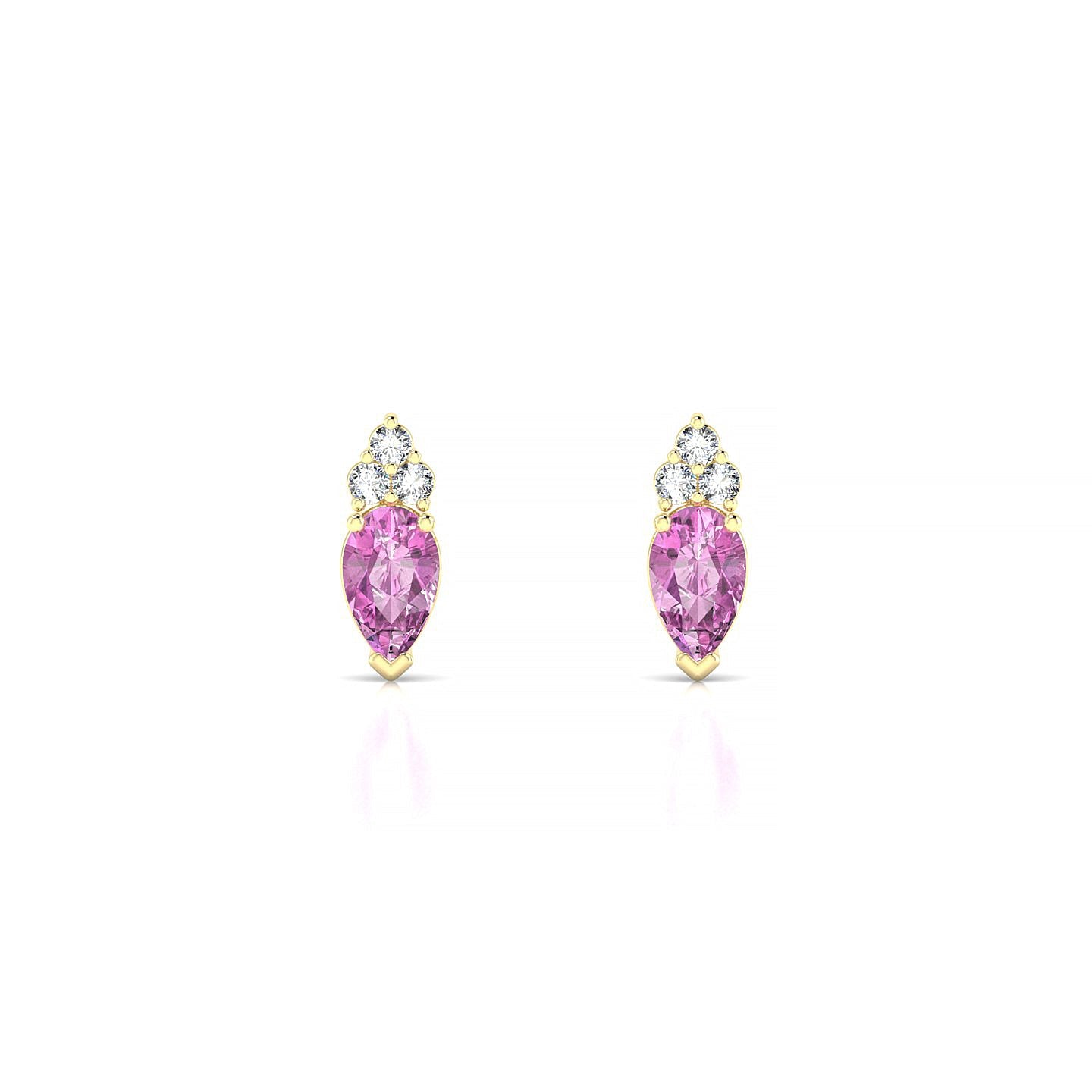 Mirage | 18k Yellow Gold 5 x 3 mm Pear Pink Sapphire Earrings