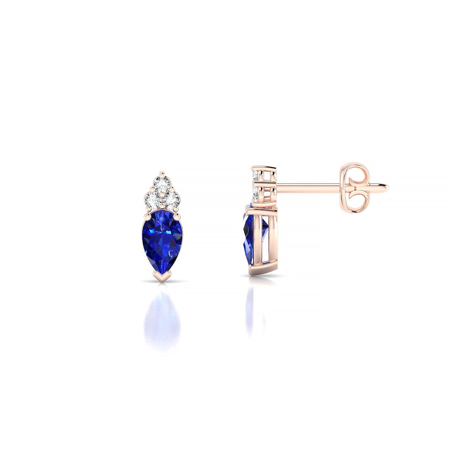 Mirage | 18k Rose Gold 5 x 3 mm Pear Sapphire Earrings