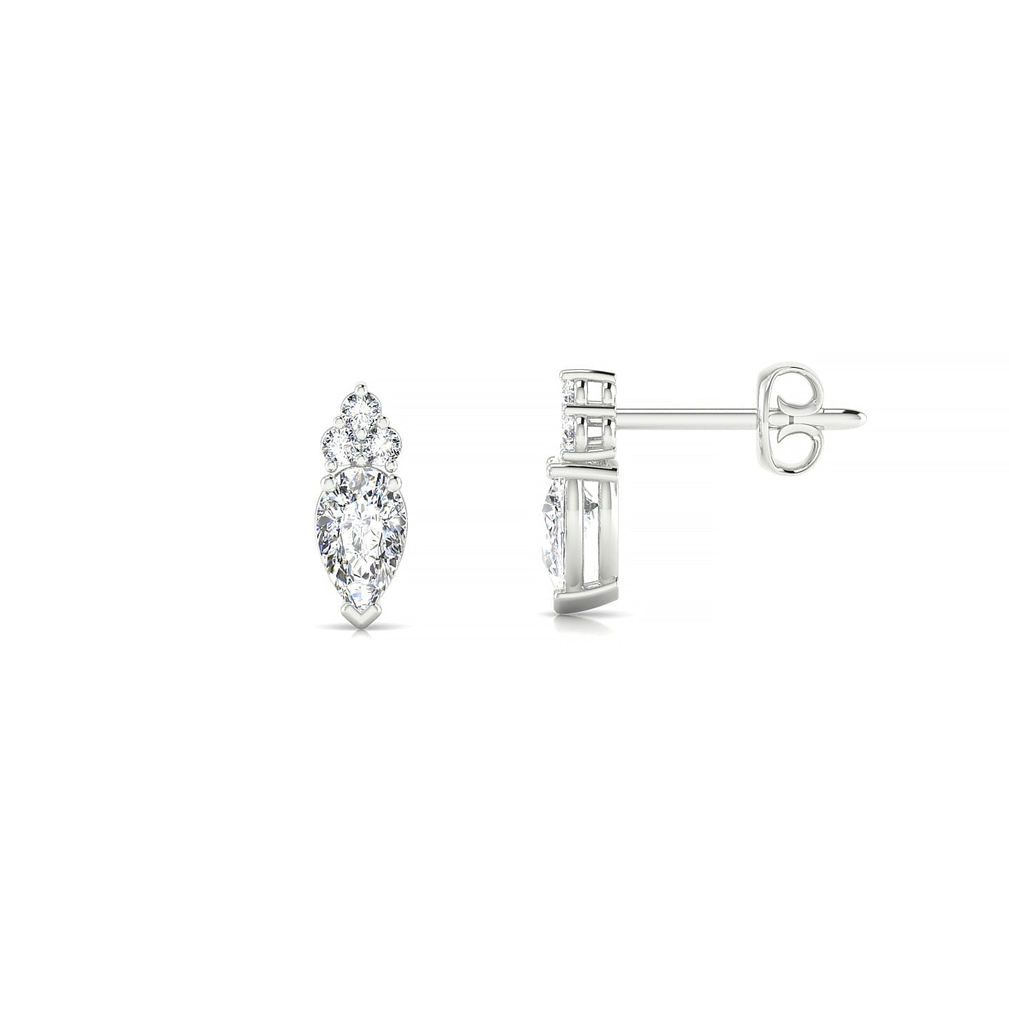 Mirage | 18k White Gold 5 x 3 mm Pear Diamond Earrings
