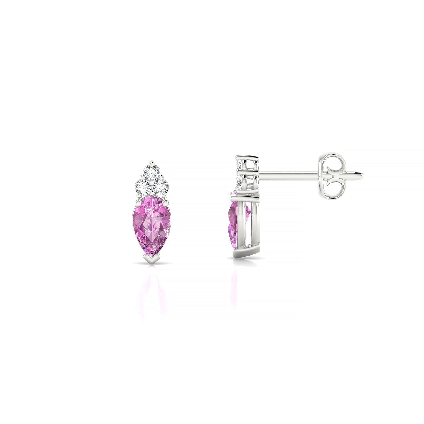 Mirage | 18k White Gold 5 x 3 mm Pear Pink Sapphire Earrings