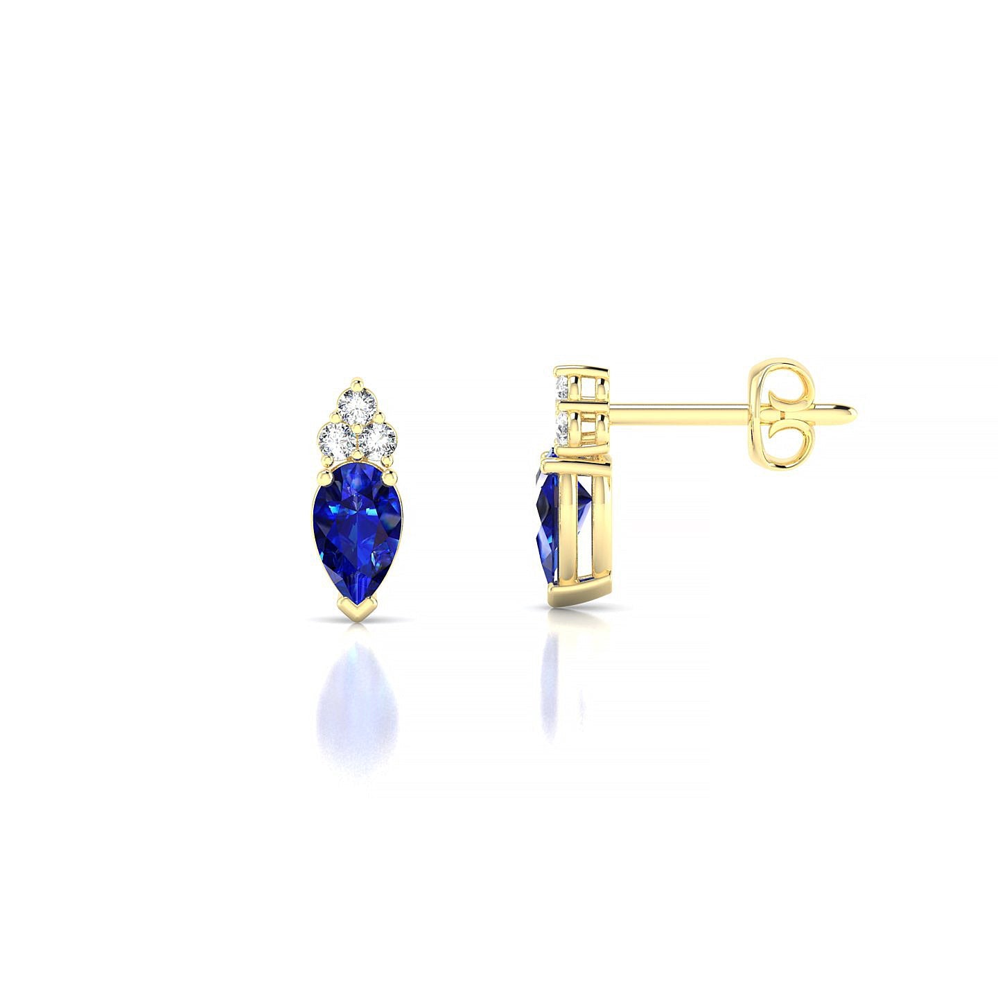 Mirage | 18k Yellow Gold 5 x 3 mm Pear Sapphire Earrings