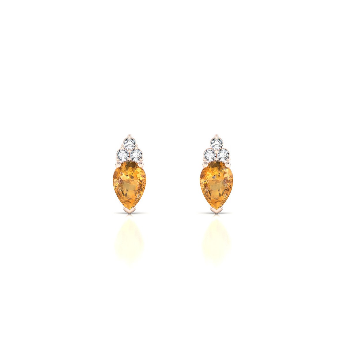 Mirage | 18k Rose Gold 6 x 4 mm Pear Citrine Earrings
