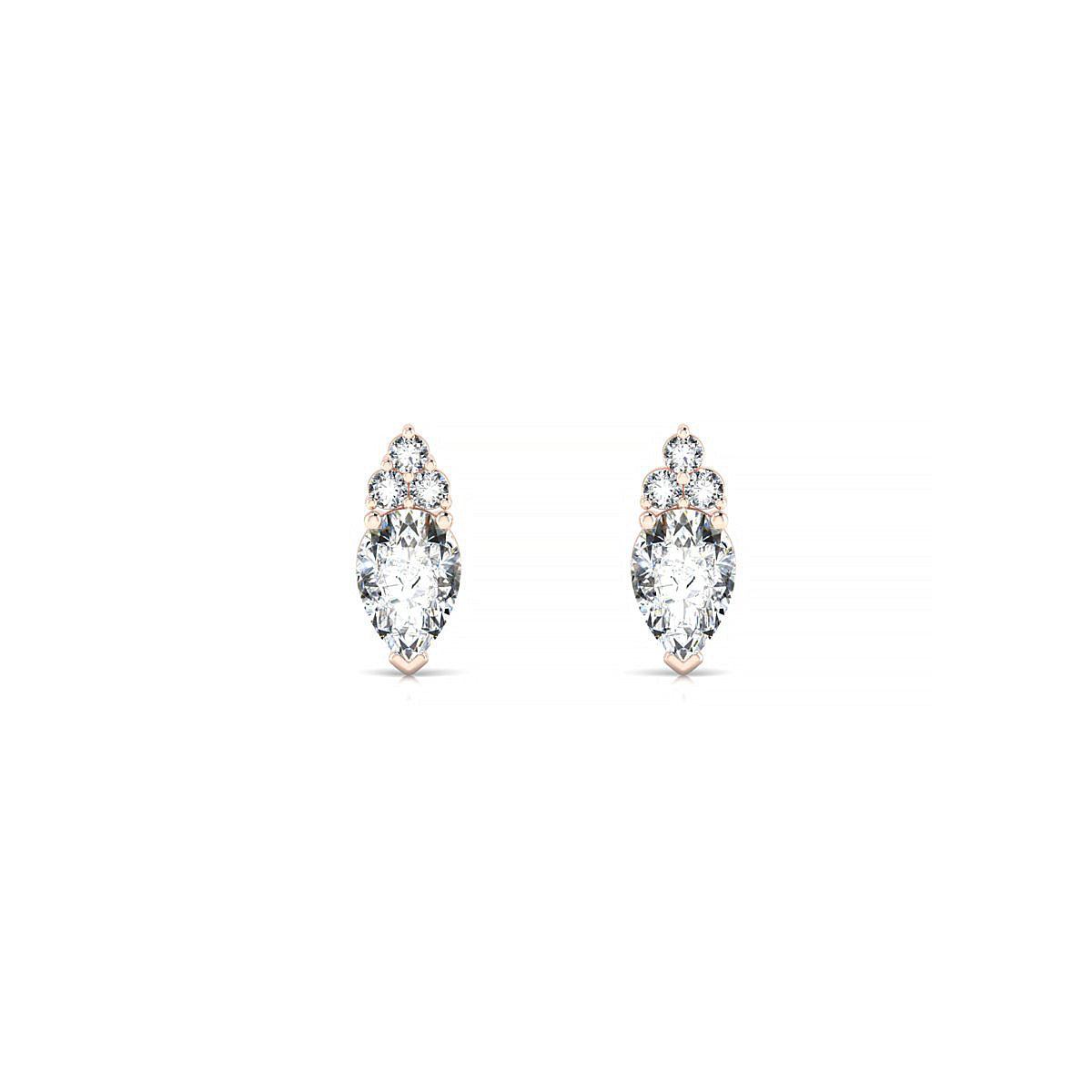 Mirage | 18k Rose Gold 6 x 4 mm Pear Diamond Earrings