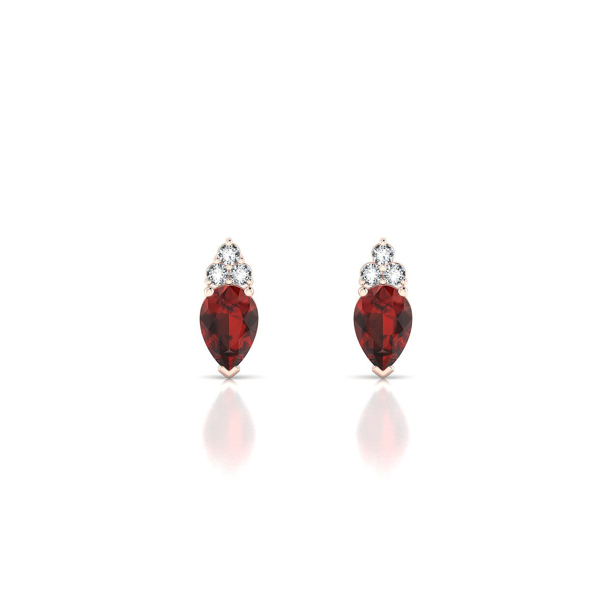 Mirage | 18k Rose Gold 6 x 4 mm Pear Garnet Earrings