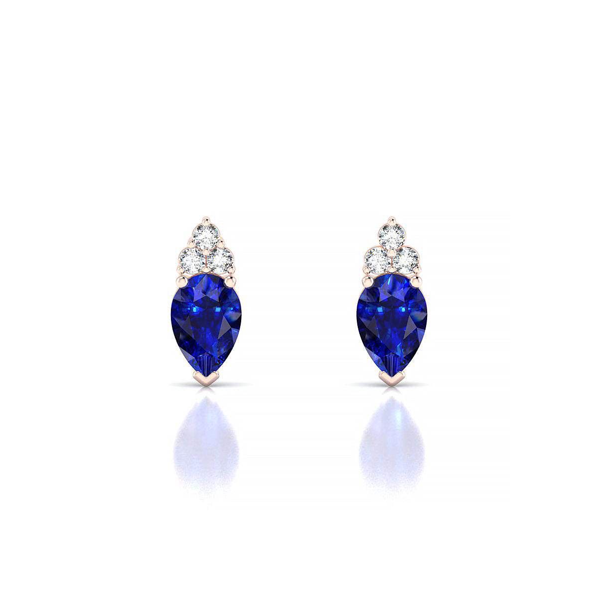 Mirage | 18k Rose Gold 6 x 4 mm Pear Sapphire Earrings