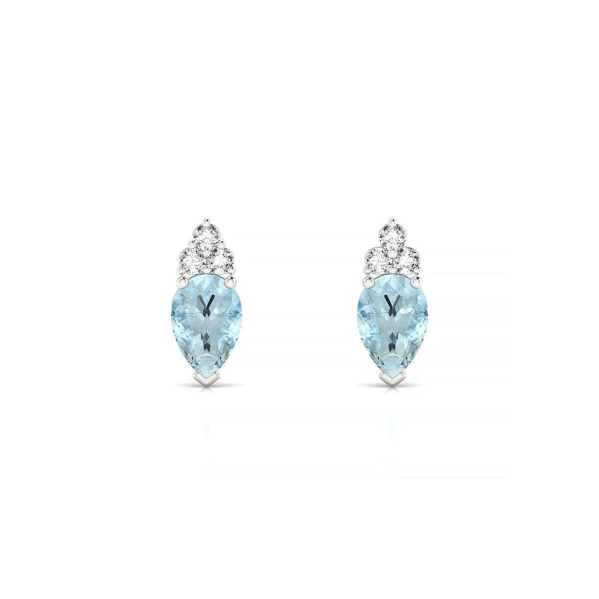 Mirage | 18k White Gold 6 x 4 mm Pear Aquamarine Earrings