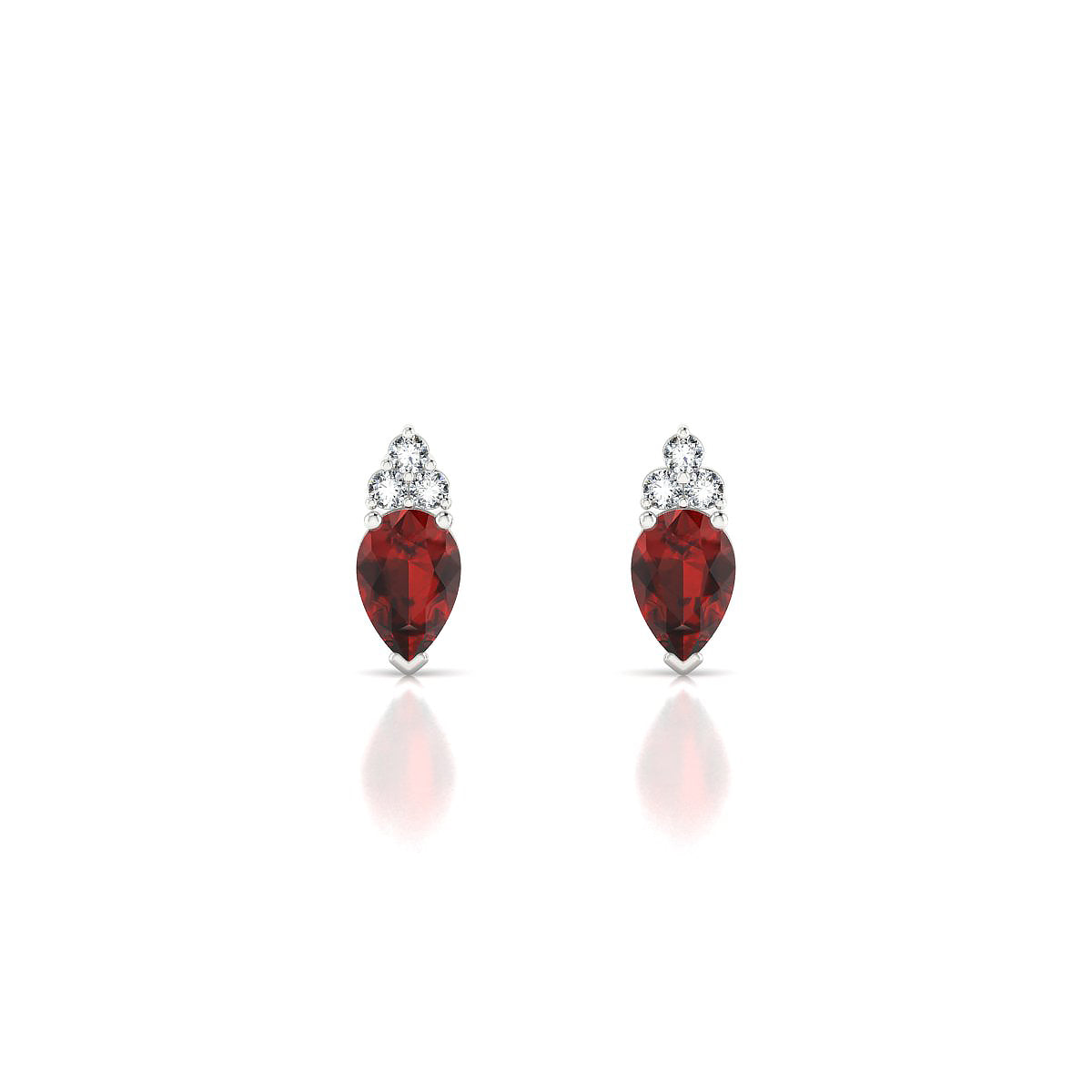 Mirage | 18k White Gold 6 x 4 mm Pear Garnet Earrings