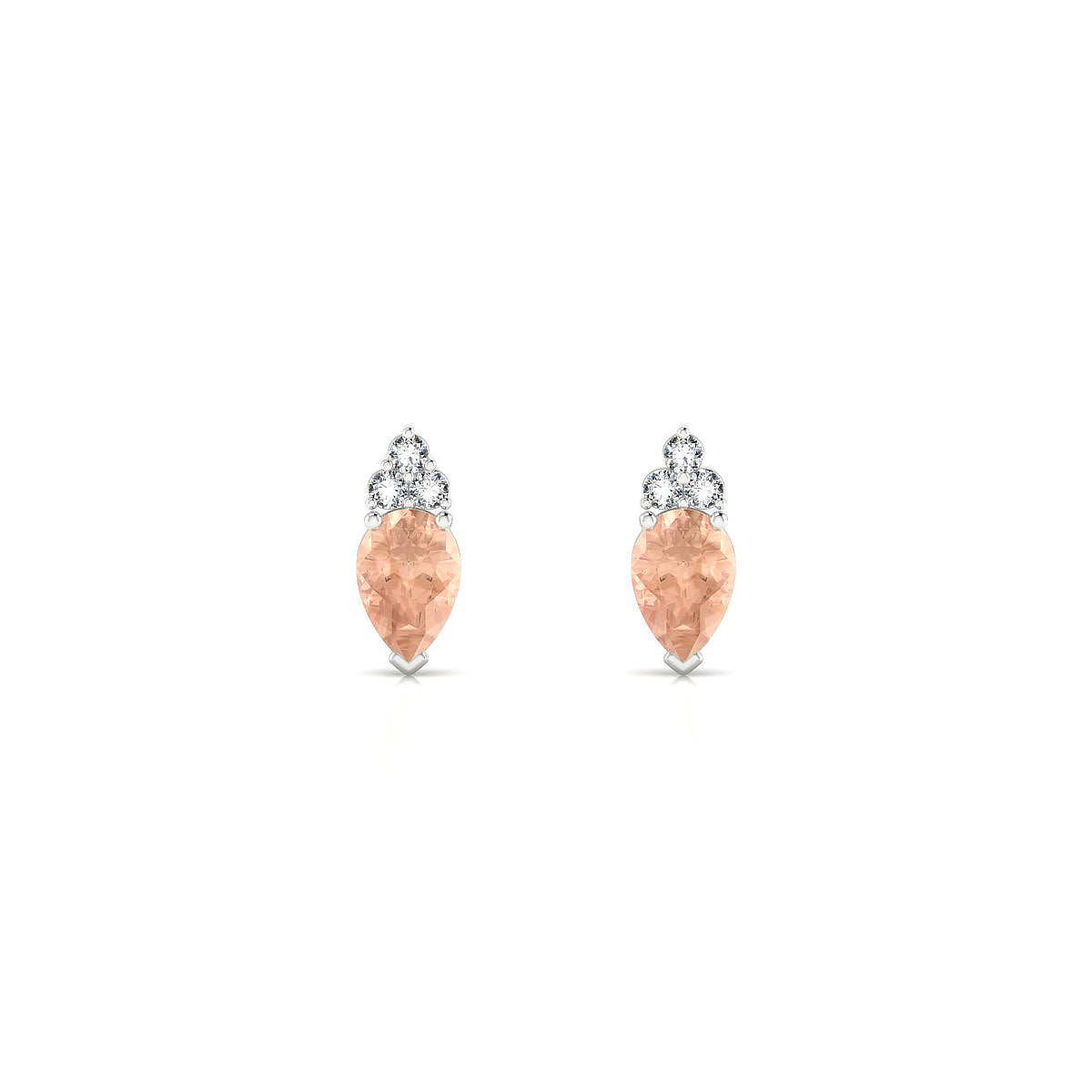 Mirage | 18k White Gold 6 x 4 mm Pear Morganite Earrings