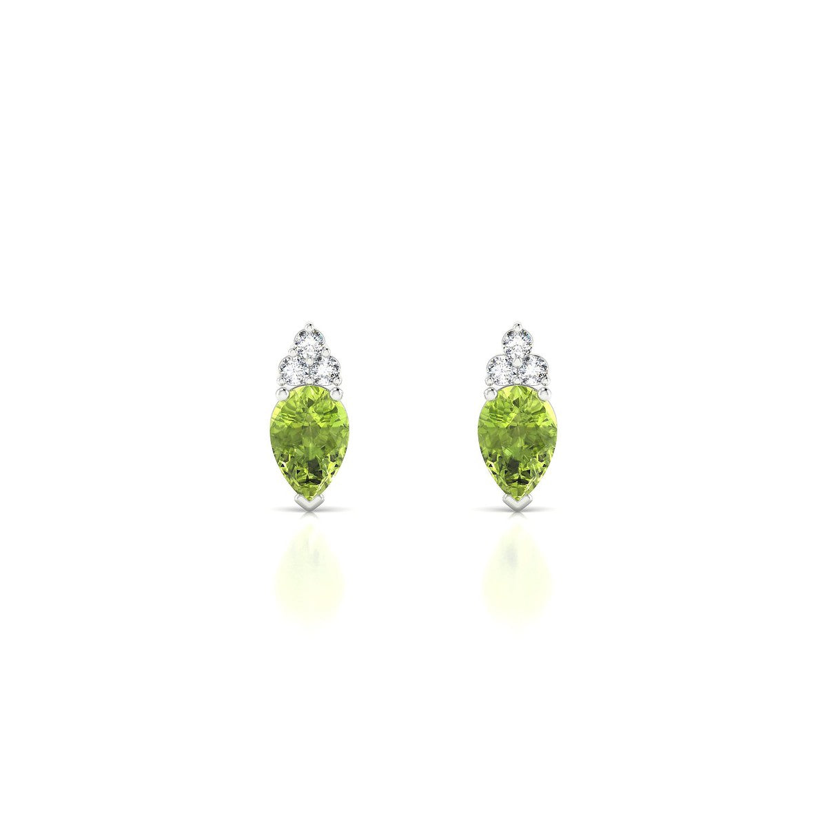 Mirage | 18k White Gold 6 x 4 mm Pear Peridot Earrings