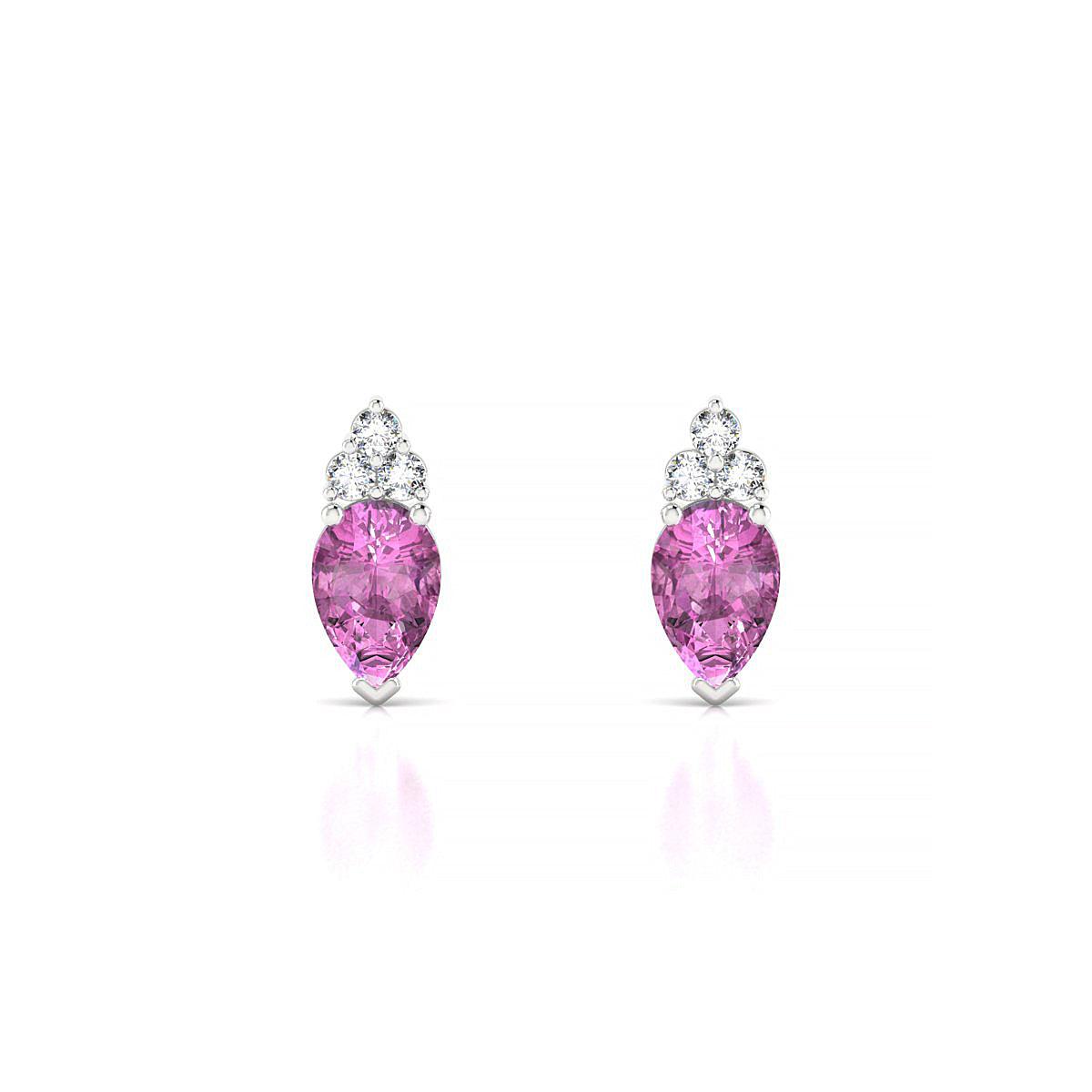 Mirage | 18k White Gold 6 x 4 mm Pear Pink Sapphire Earrings