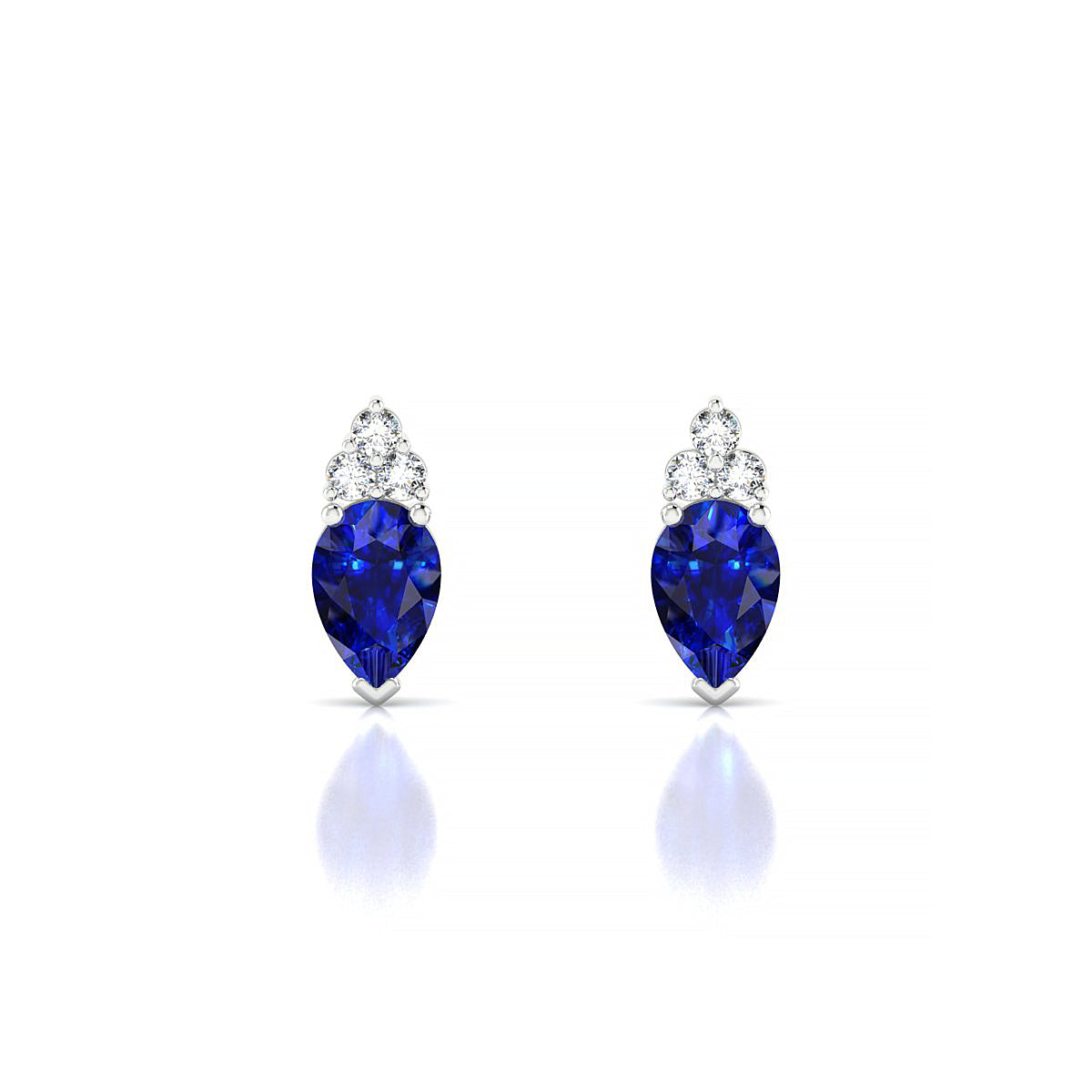 Mirage | 18k White Gold 6 x 4 mm Pear Sapphire Earrings