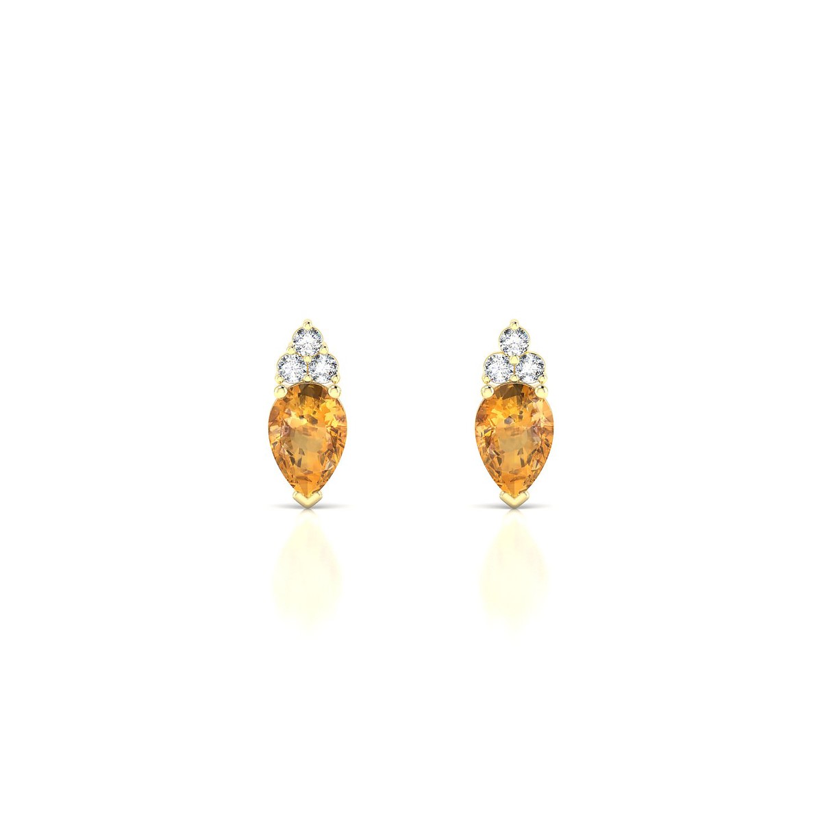 Mirage | 18k Yellow Gold 6 x 4 mm Pear Citrine Earrings