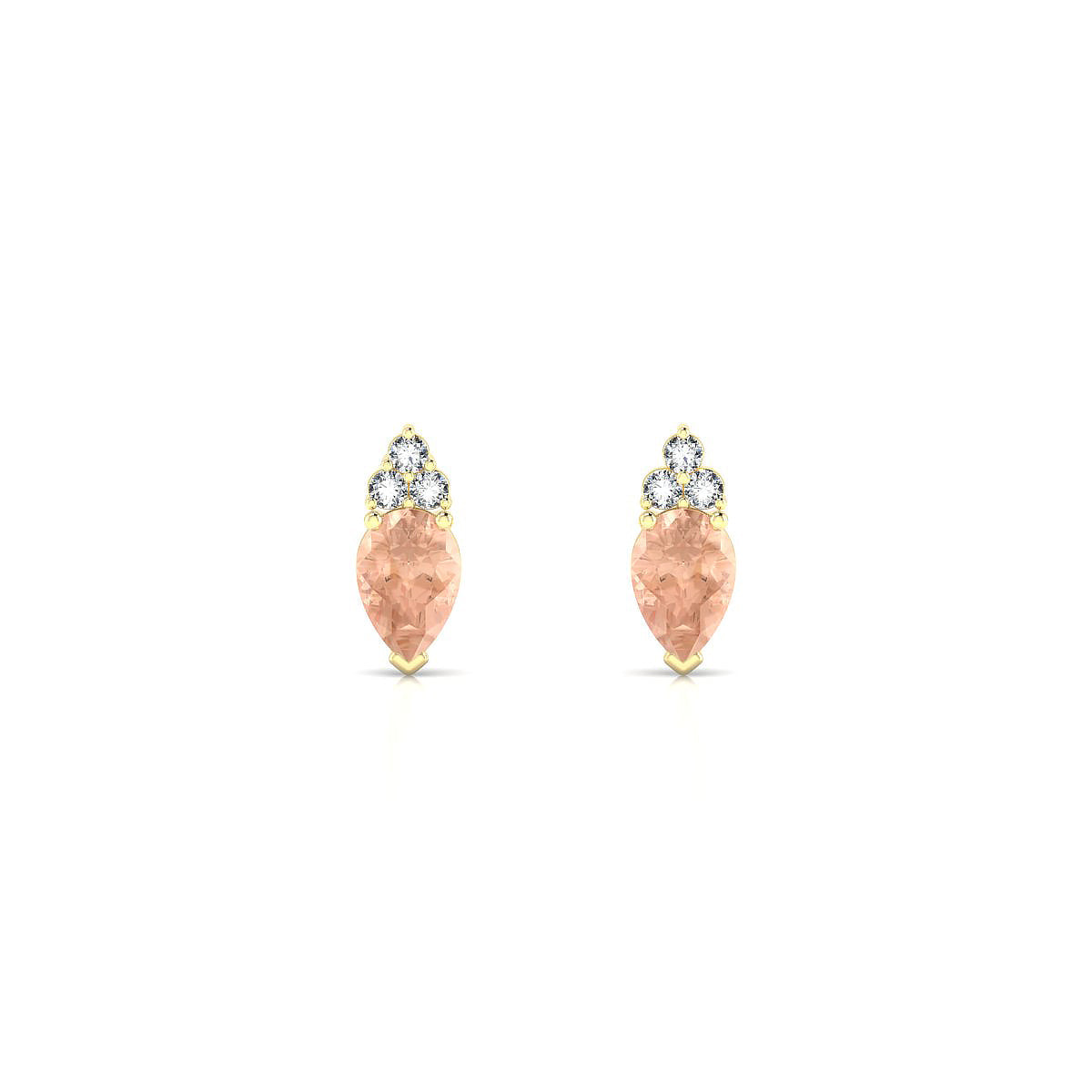 Mirage | 18k Yellow Gold 6 x 4 mm Pear Morganite Earrings