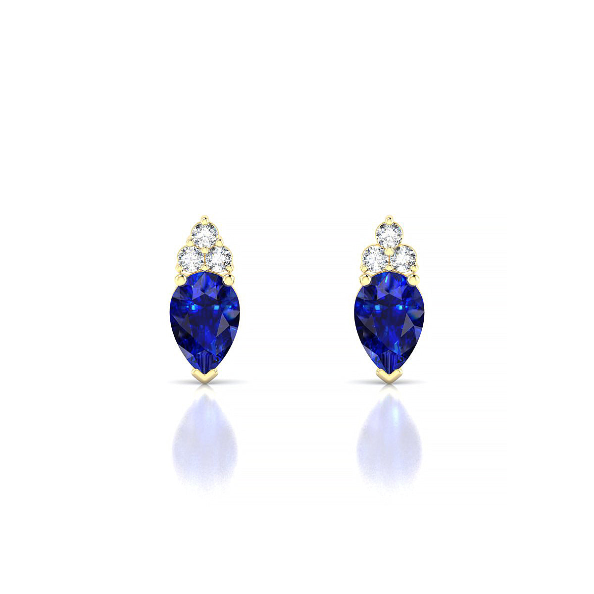 Mirage | 18k Yellow Gold 6 x 4 mm Pear Sapphire Earrings