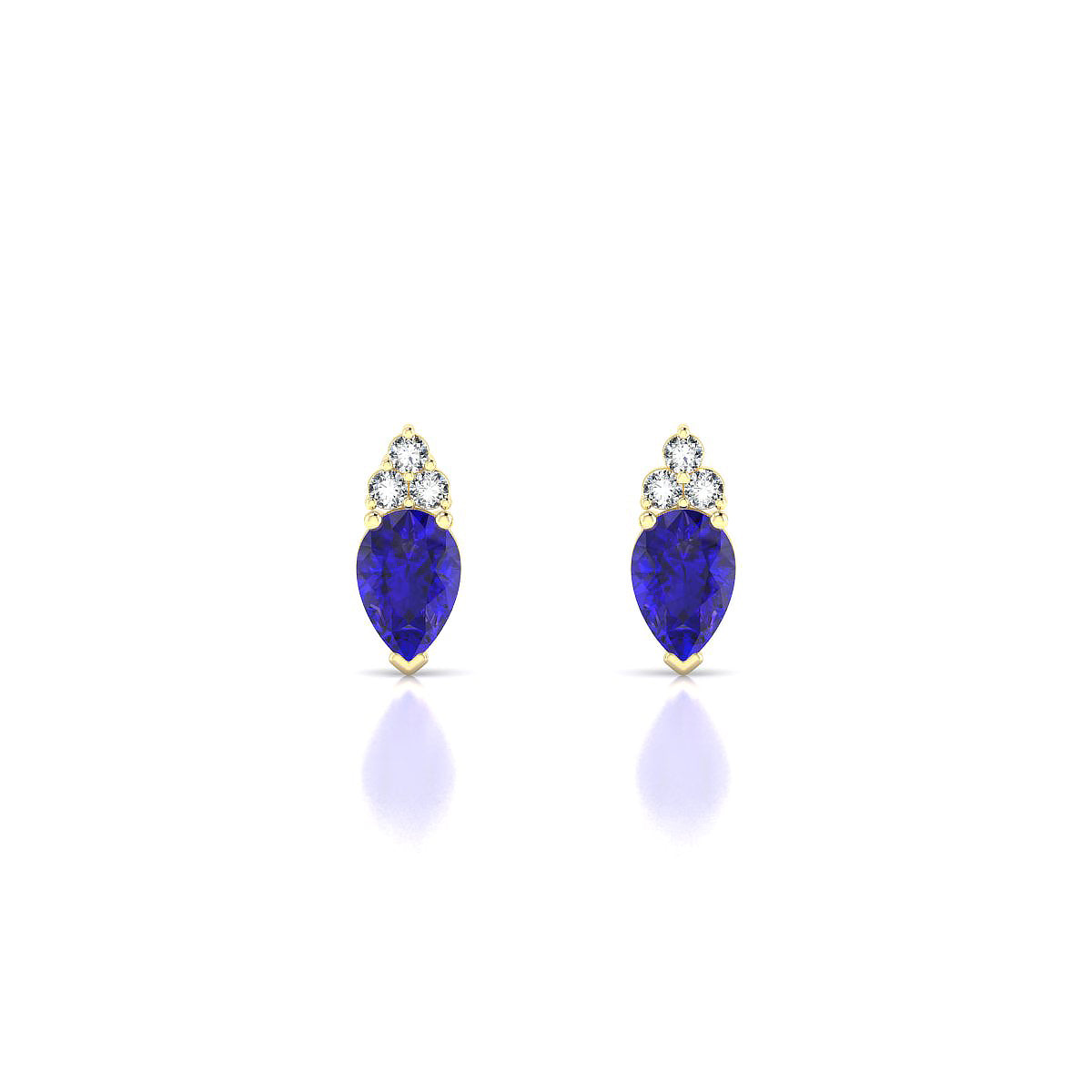 Mirage | 18k Yellow Gold 6 x 4 mm Pear Tanzanite Earrings