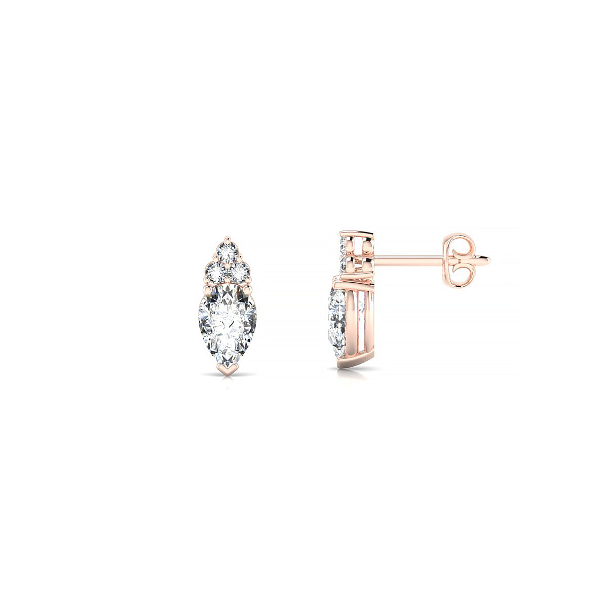Mirage | 18k Rose Gold 6 x 4 mm Pear Diamond Earrings