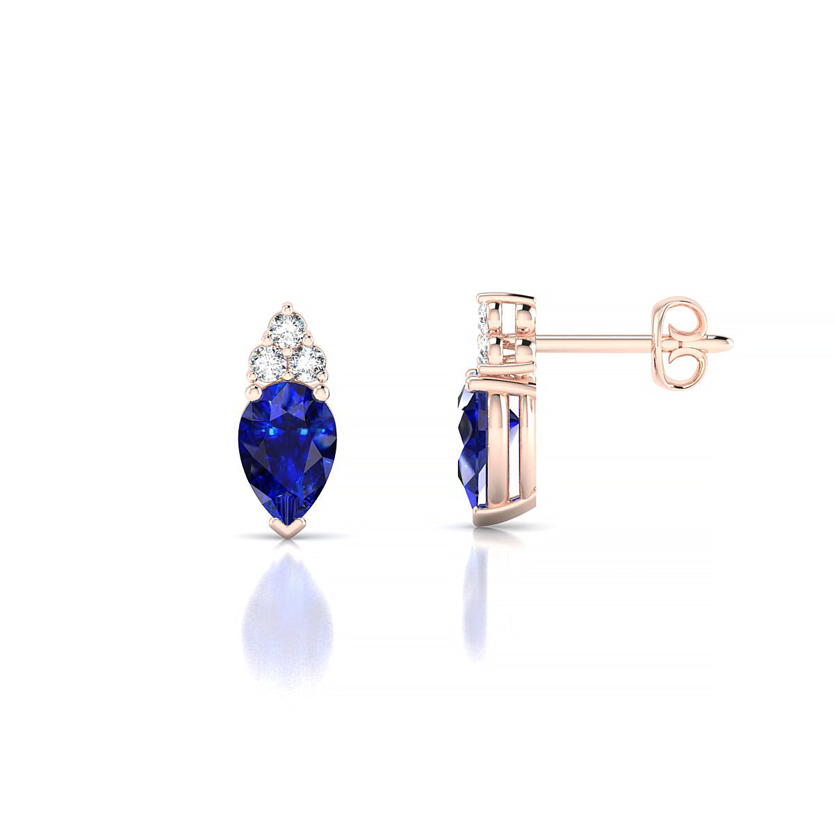Mirage | 18k Rose Gold 6 x 4 mm Pear Sapphire Earrings