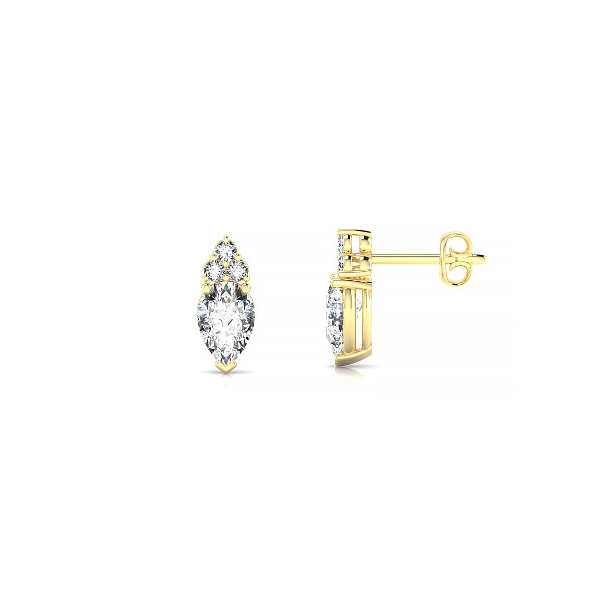 Mirage | 18k Yellow Gold 6 x 4 mm Pear Diamond Earrings