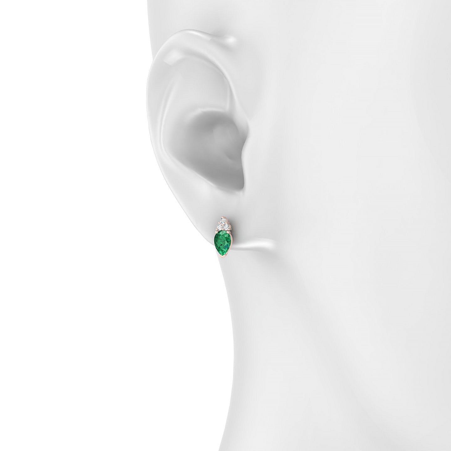 Mirage | 18k Rose Gold 6 x 4 mm Pear Emerald Earrings