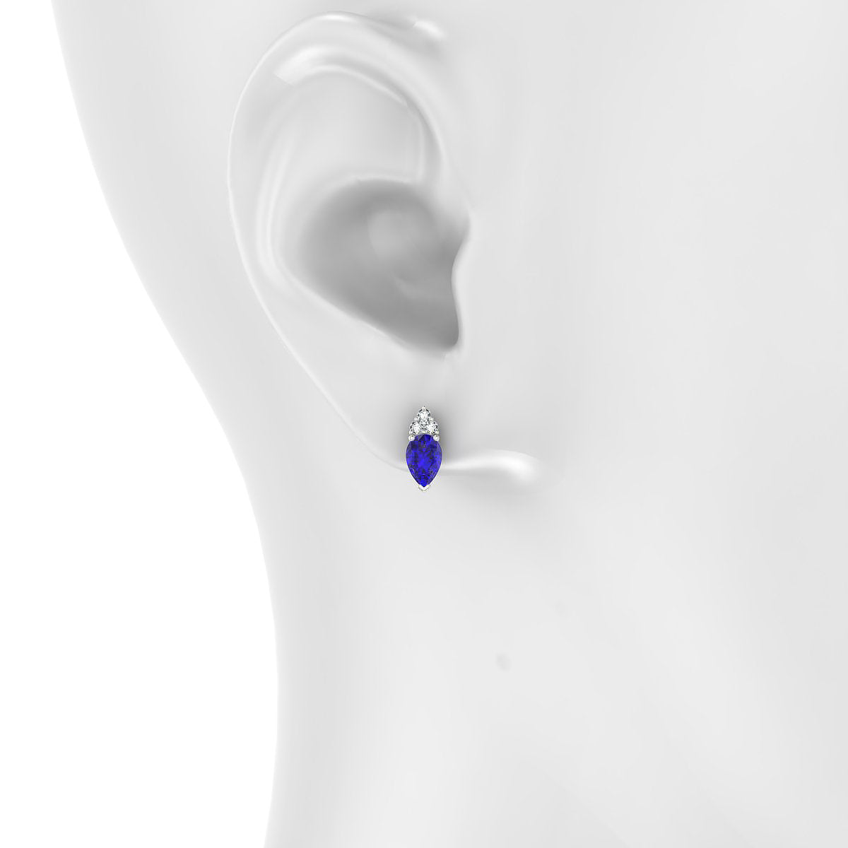 Mirage | 18k White Gold 6 x 4 mm Pear Tanzanite Earrings