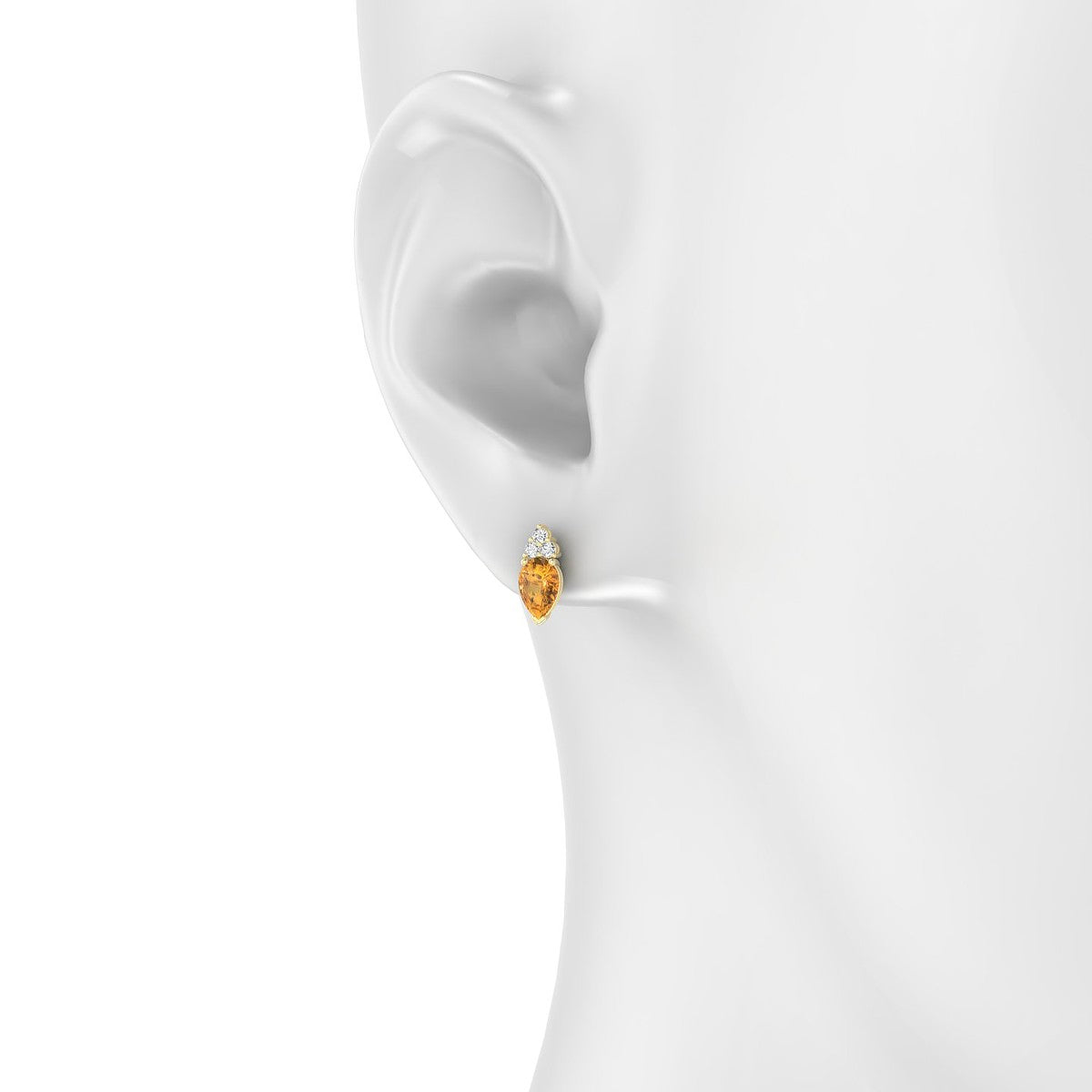 Mirage | 18k Yellow Gold 6 x 4 mm Pear Citrine Earrings