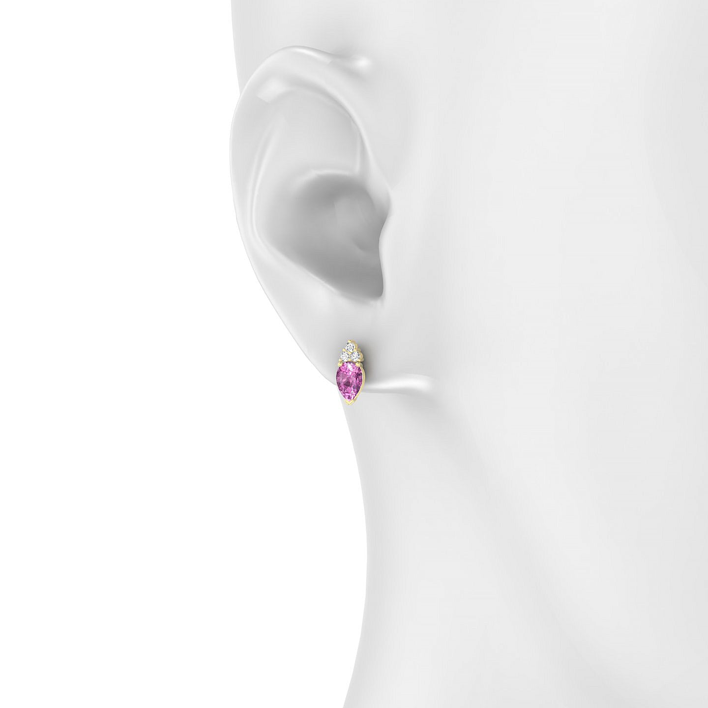 Mirage | 18k Yellow Gold 6 x 4 mm Pear Pink Sapphire Earrings