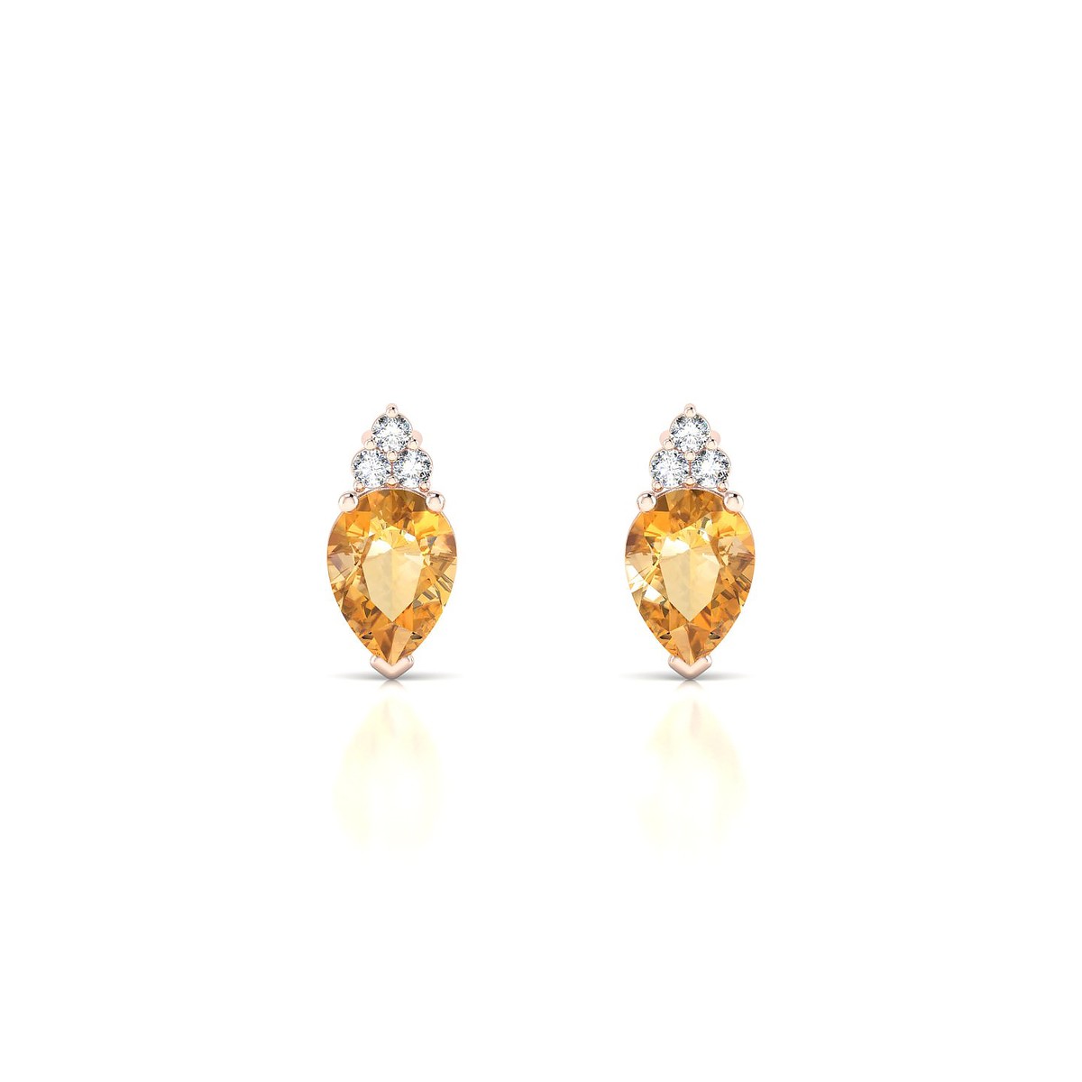 Mirage | 18k Rose Gold 7 x 5 mm Pear Citrine Earrings