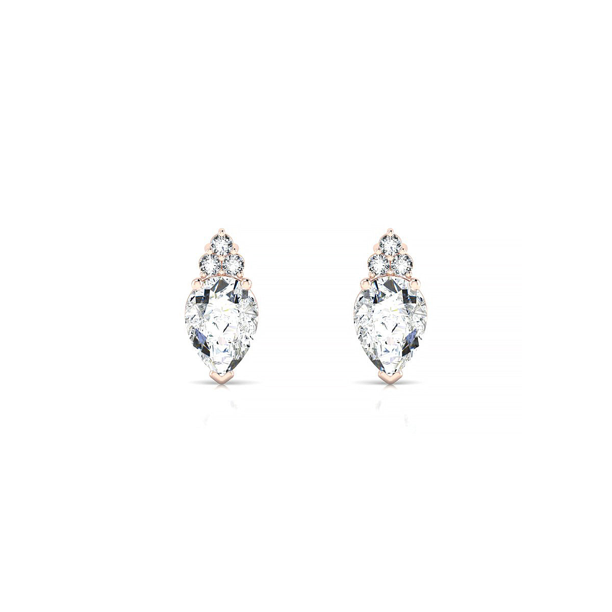 Mirage | 18k Rose Gold 7 x 5 mm Pear Diamond Earrings