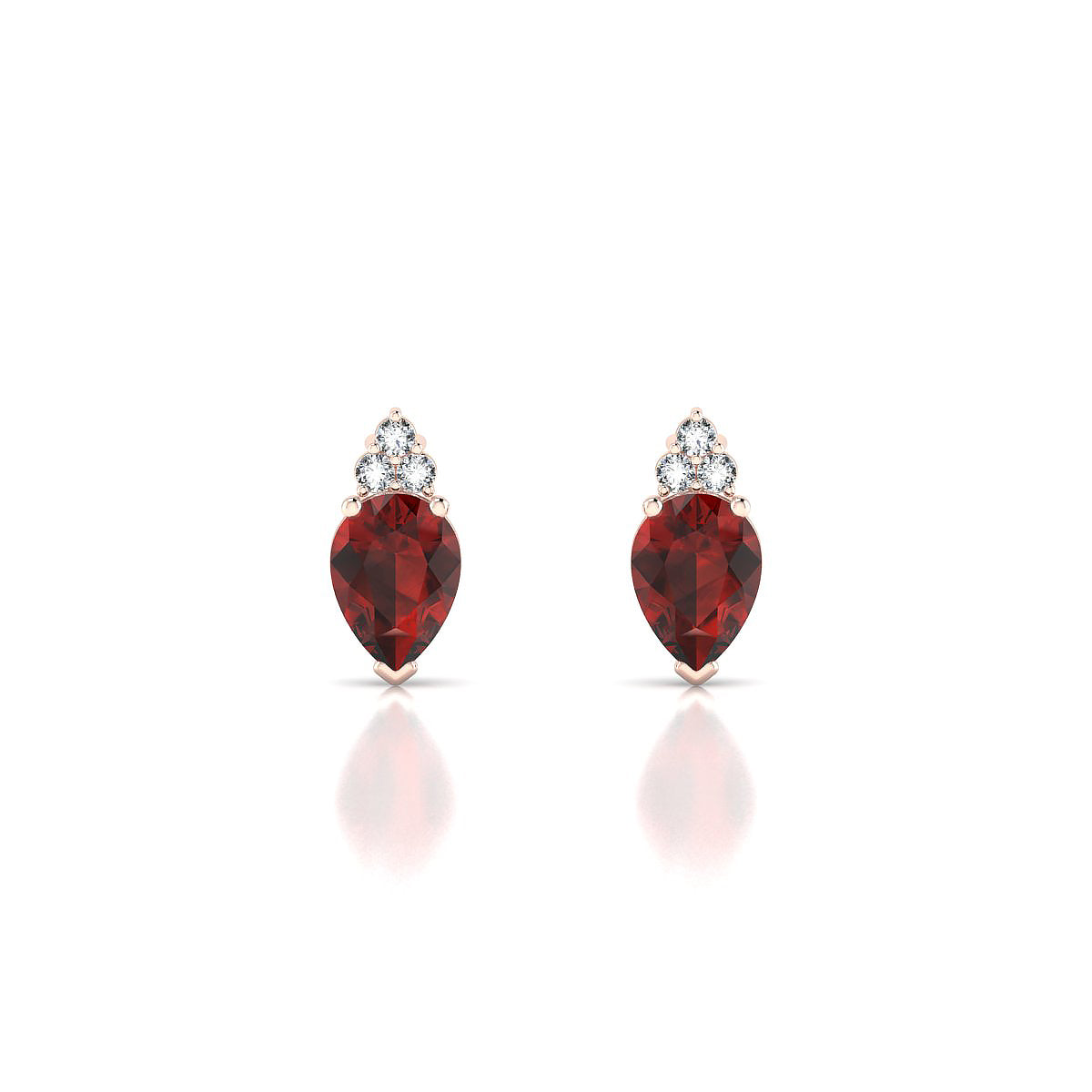 Mirage | 18k Rose Gold 7 x 5 mm Pear Garnet Earrings