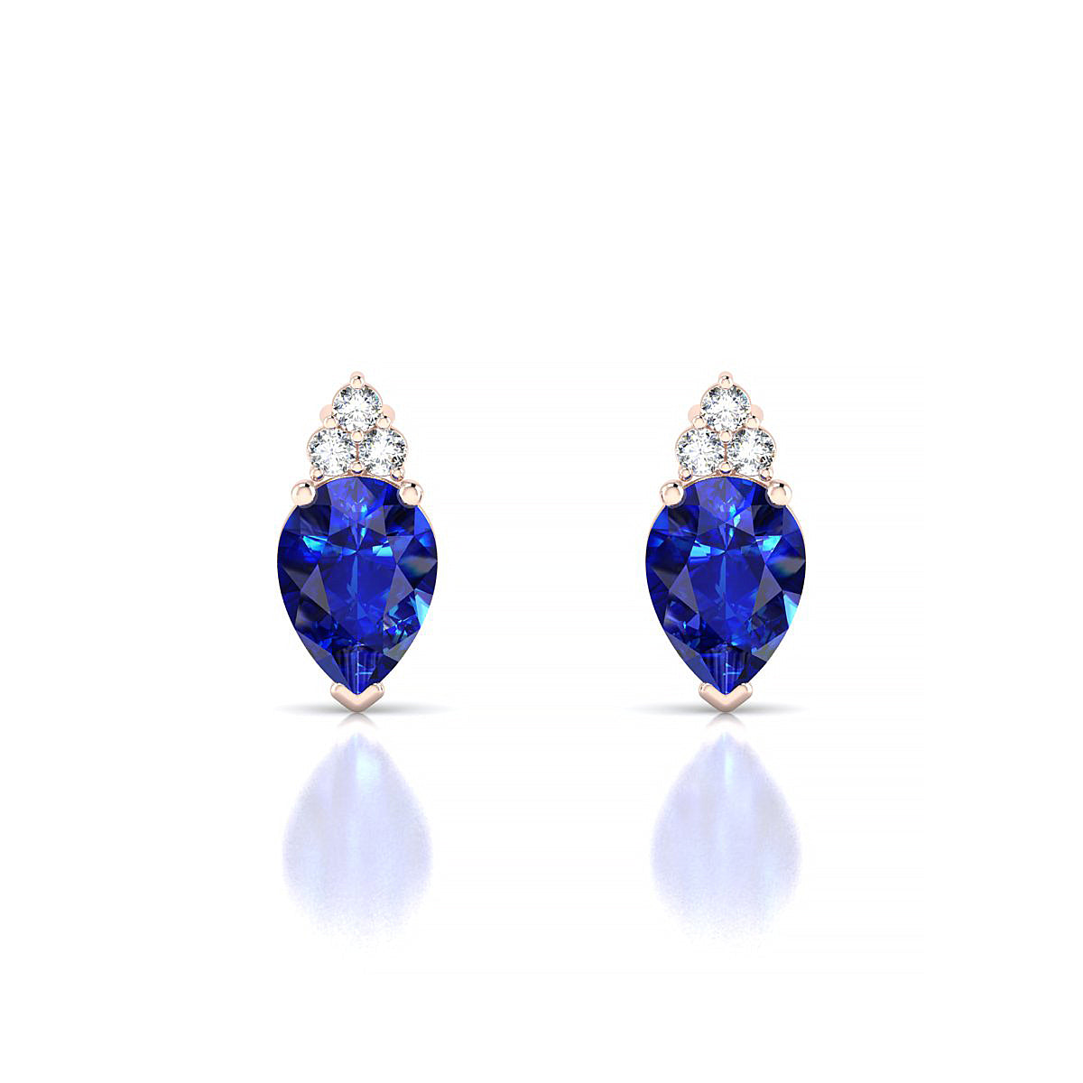 Mirage | 18k Rose Gold 7 x 5 mm Pear Sapphire Earrings