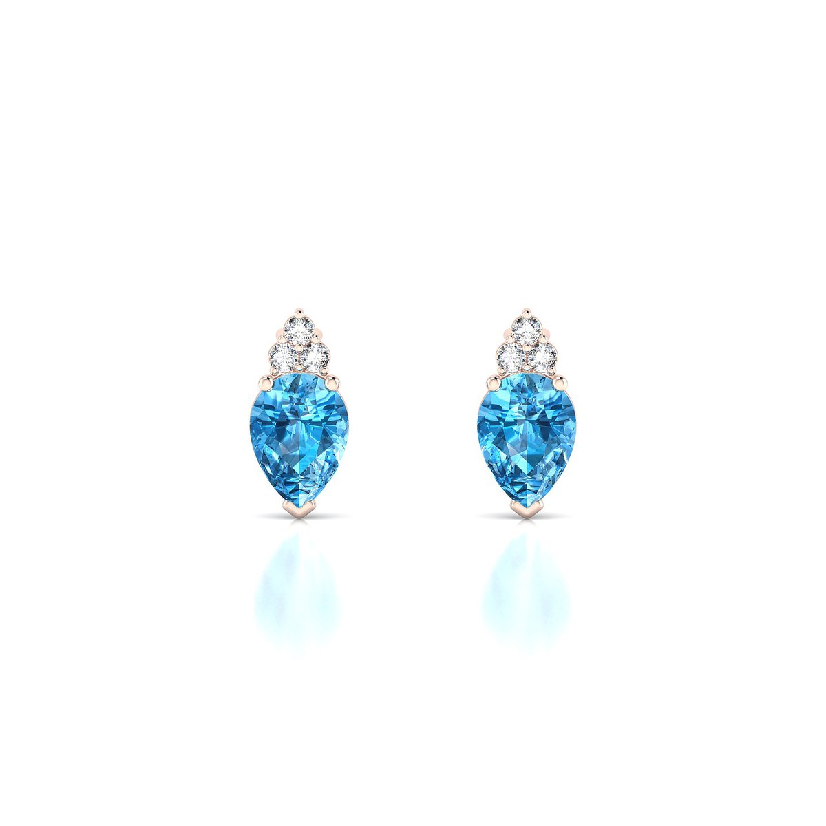 Mirage | 18k Rose Gold 7 x 5 mm Pear Topaz Earrings