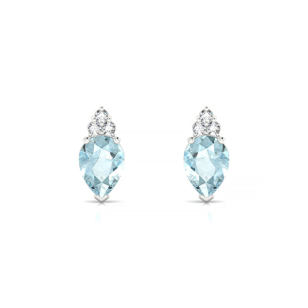 Mirage | 18k White Gold 7 x 5 mm Pear Aquamarine Earrings