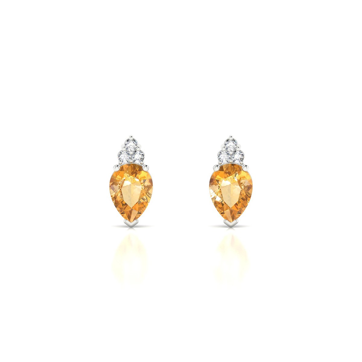 Mirage | 18k White Gold 7 x 5 mm Pear Citrine Earrings