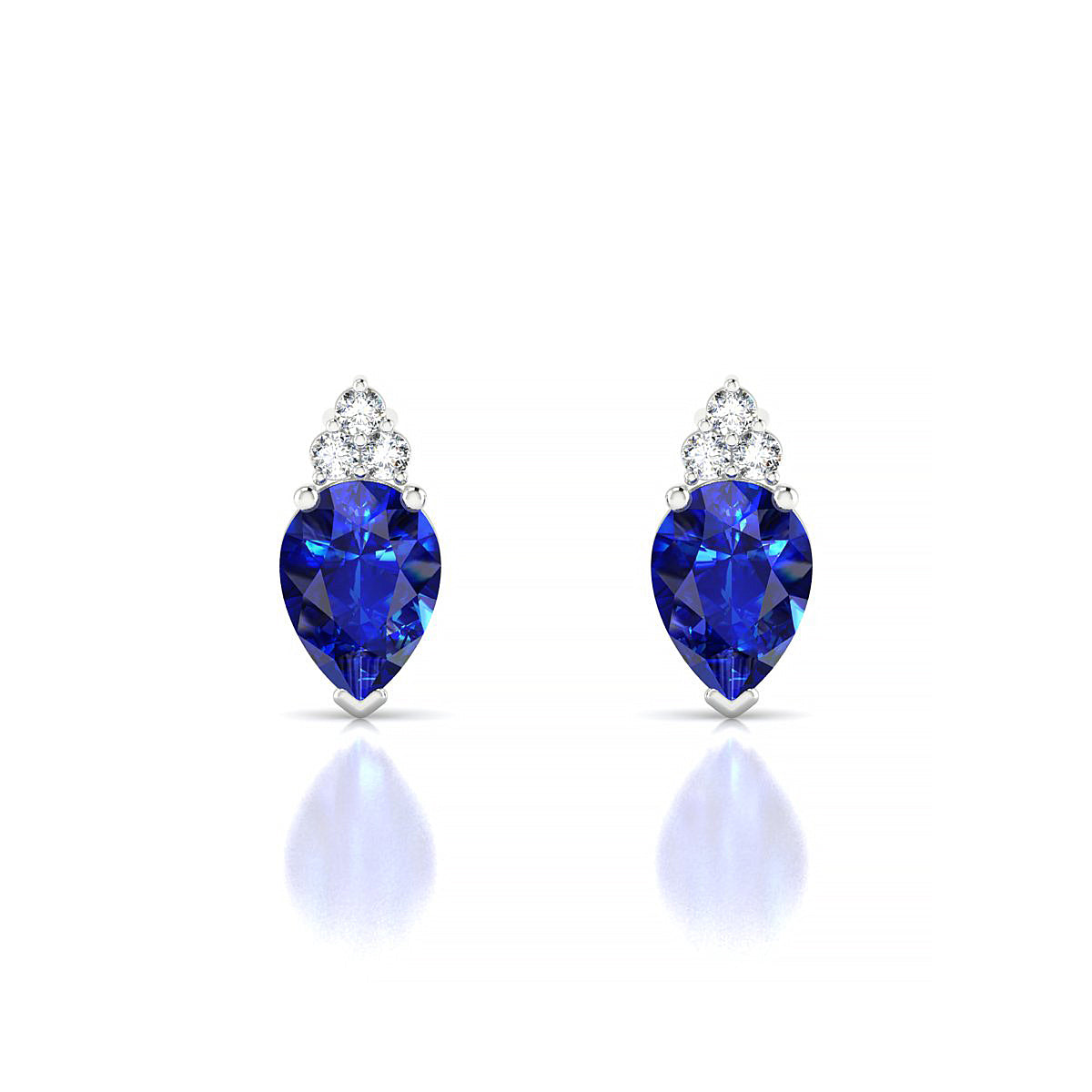 Mirage | 18k White Gold 7 x 5 mm Pear Sapphire Earrings