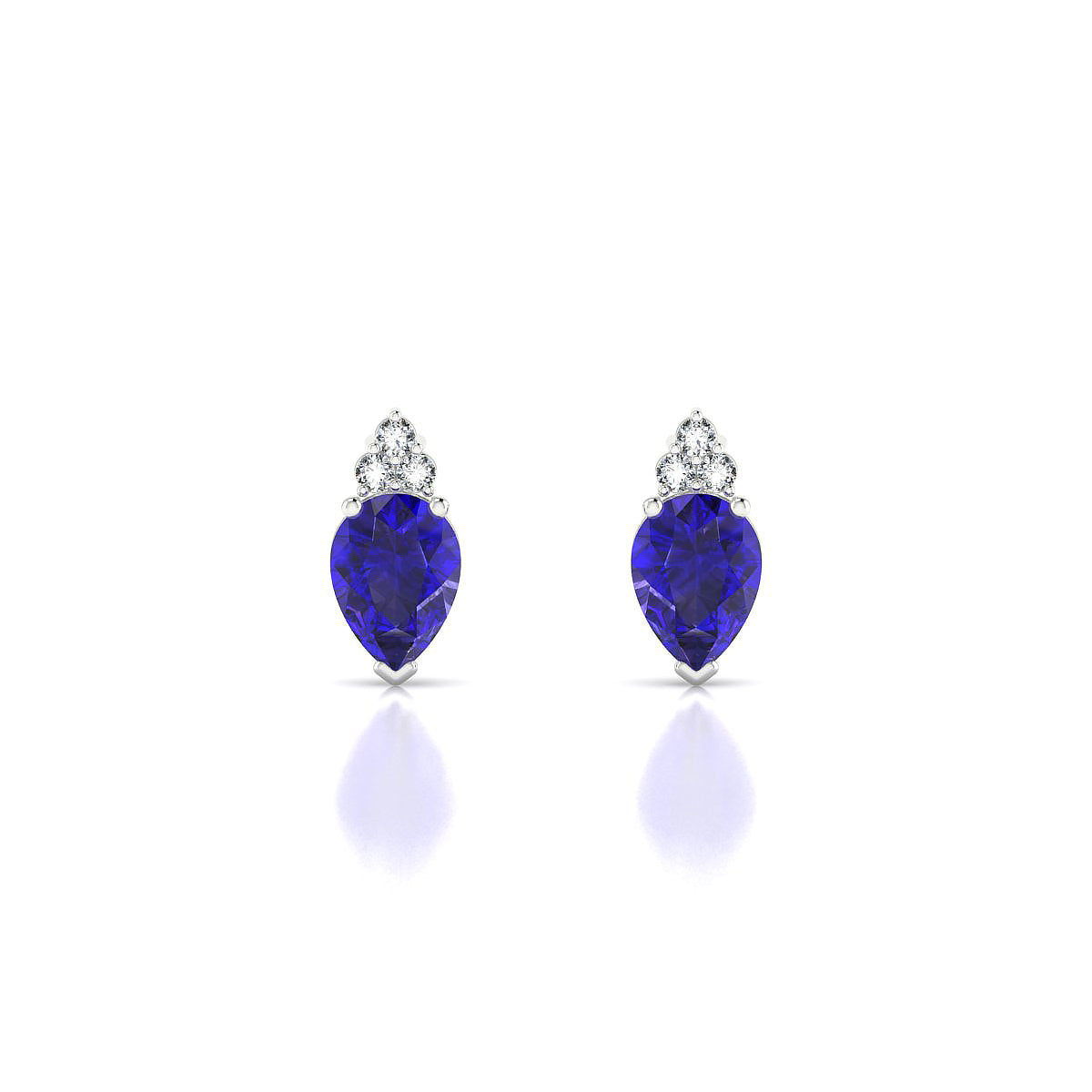 Mirage | 18k White Gold 7 x 5 mm Pear Tanzanite Earrings