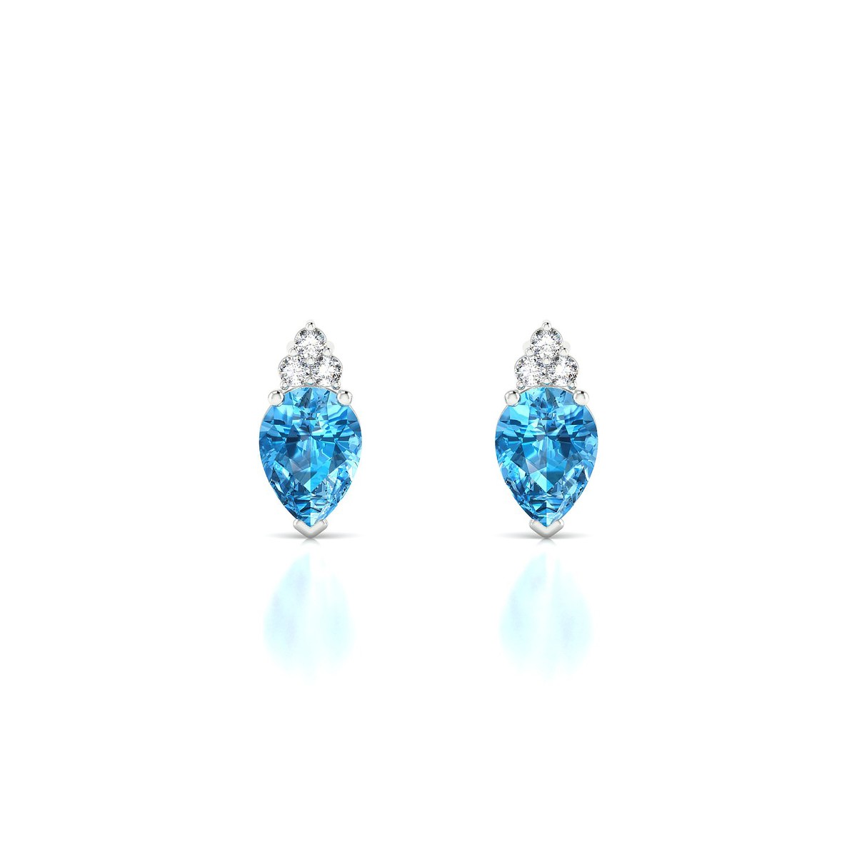 Mirage | 18k White Gold 7 x 5 mm Pear Topaz Earrings