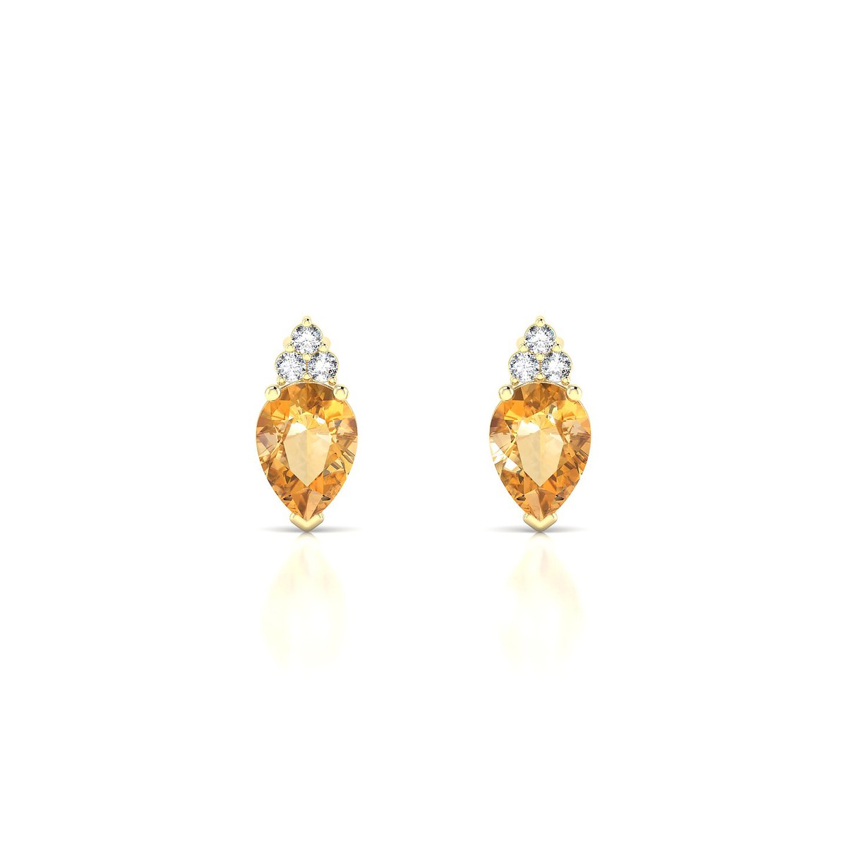 Mirage | 18k Yellow Gold 7 x 5 mm Pear Citrine Earrings