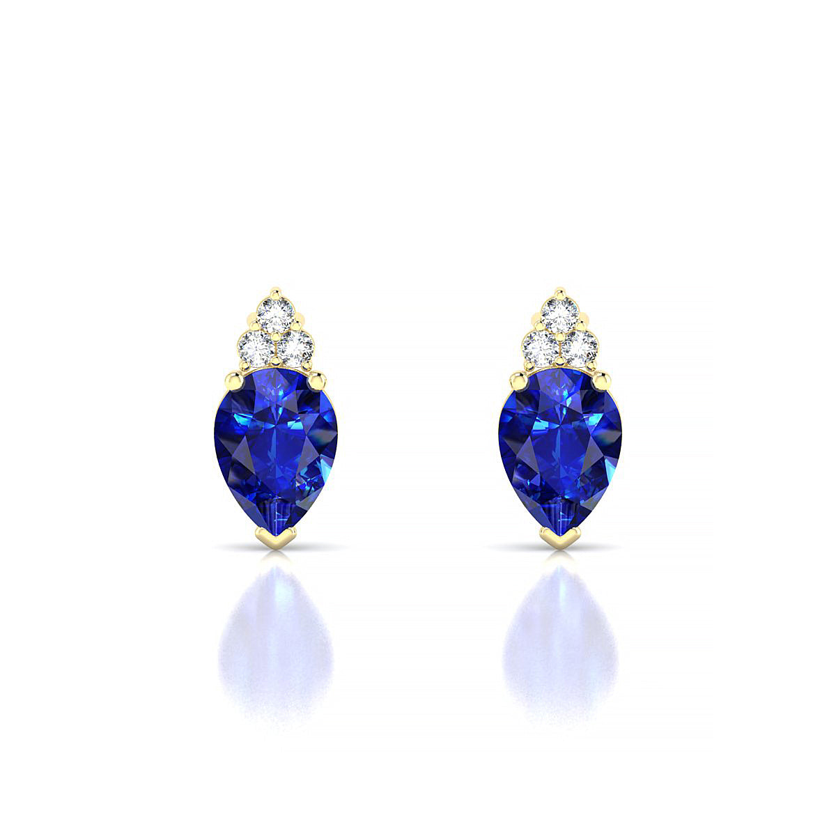 Mirage | 18k Yellow Gold 7 x 5 mm Pear Sapphire Earrings