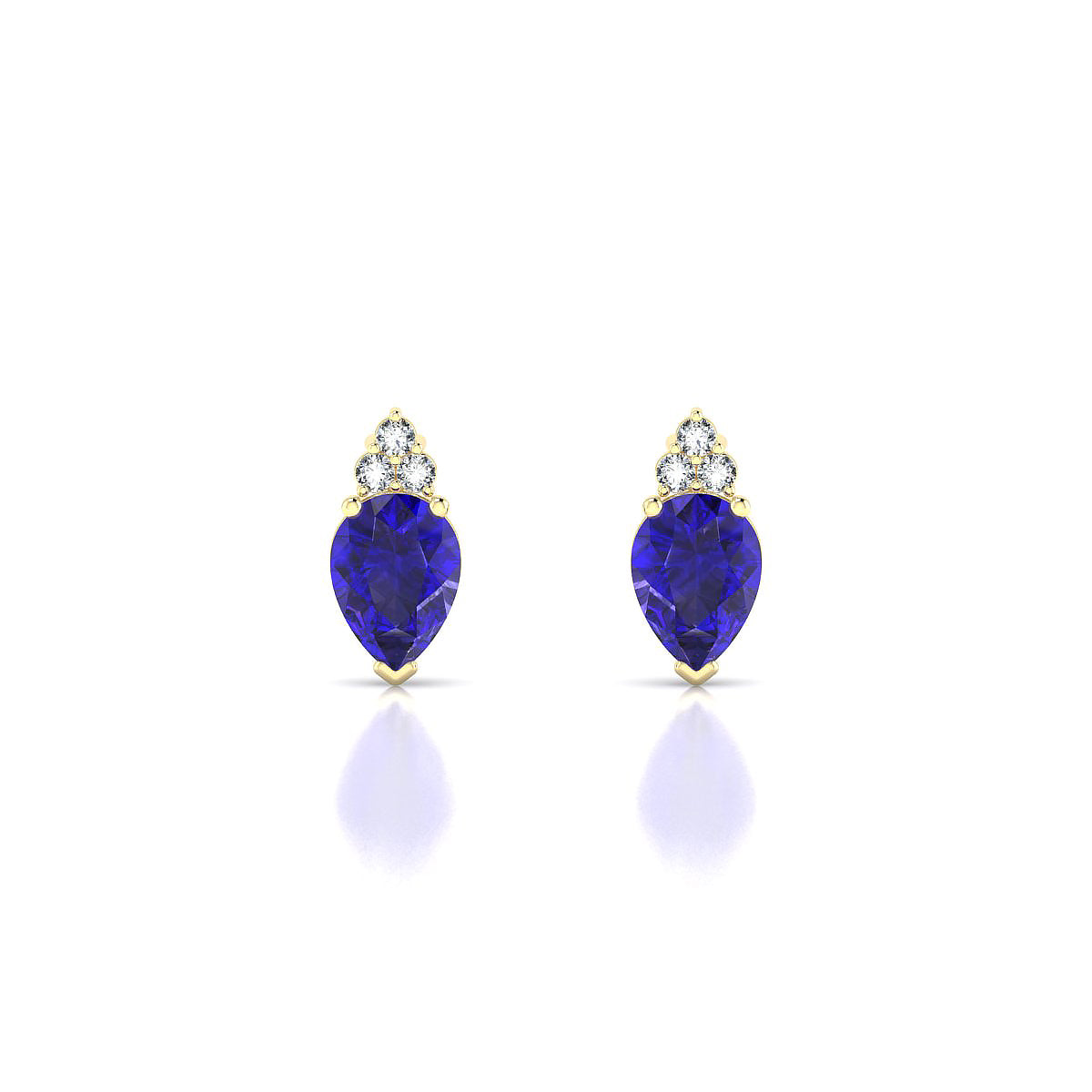 Mirage | 18k Yellow Gold 7 x 5 mm Pear Tanzanite Earrings