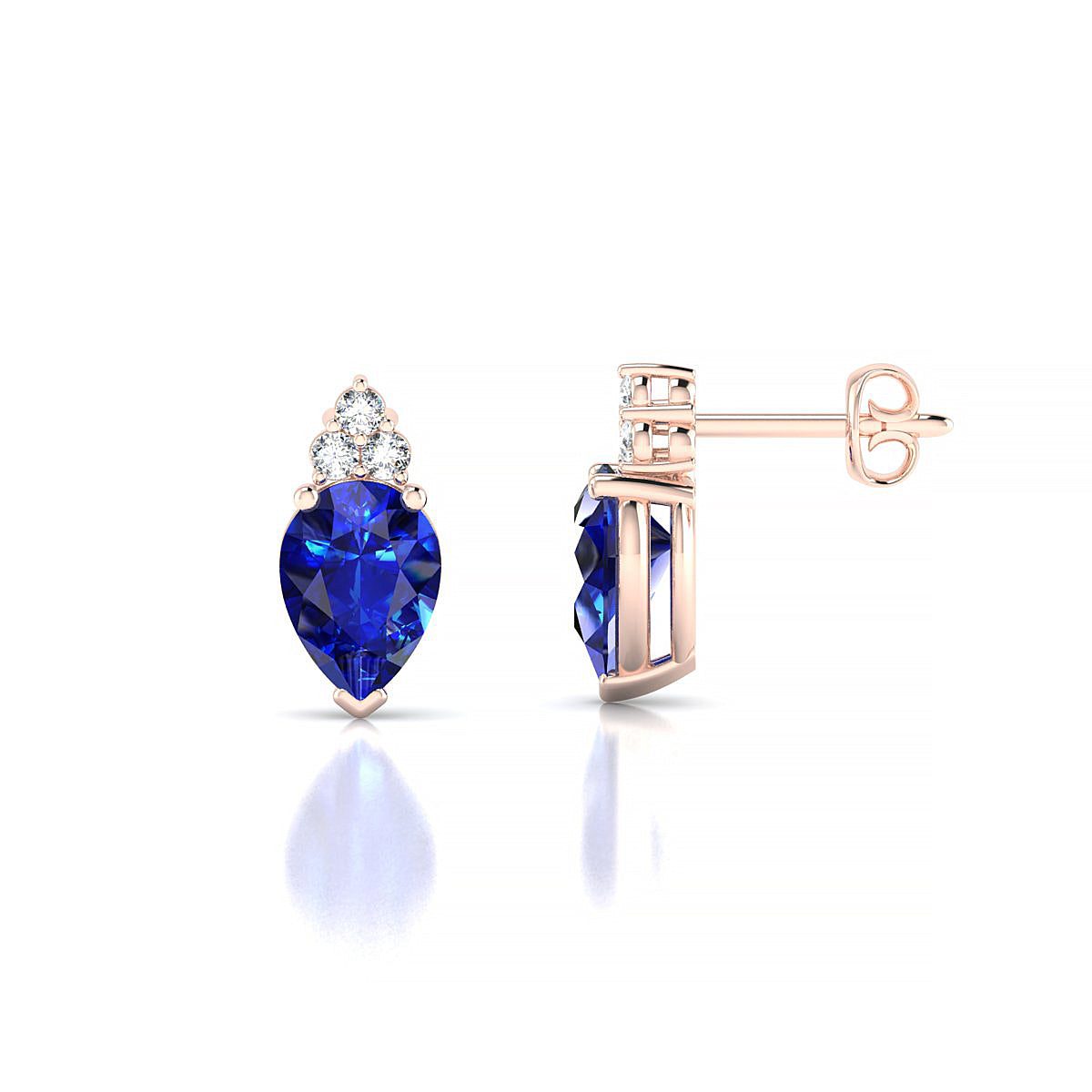 Mirage | 18k Rose Gold 7 x 5 mm Pear Sapphire Earrings