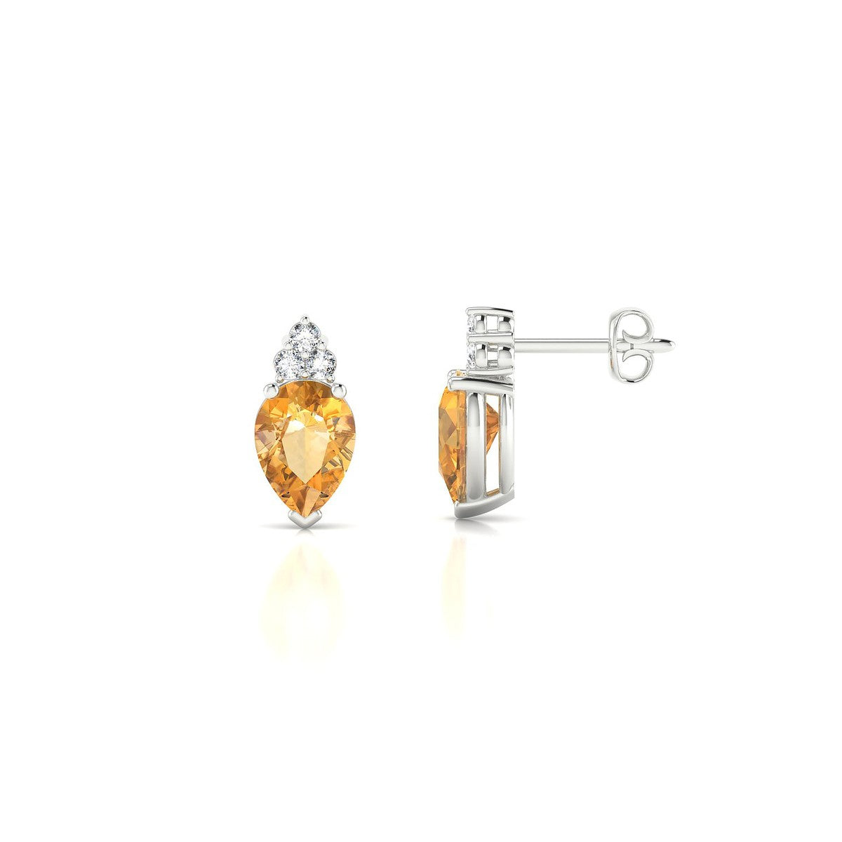 Mirage | 18k White Gold 7 x 5 mm Pear Citrine Earrings