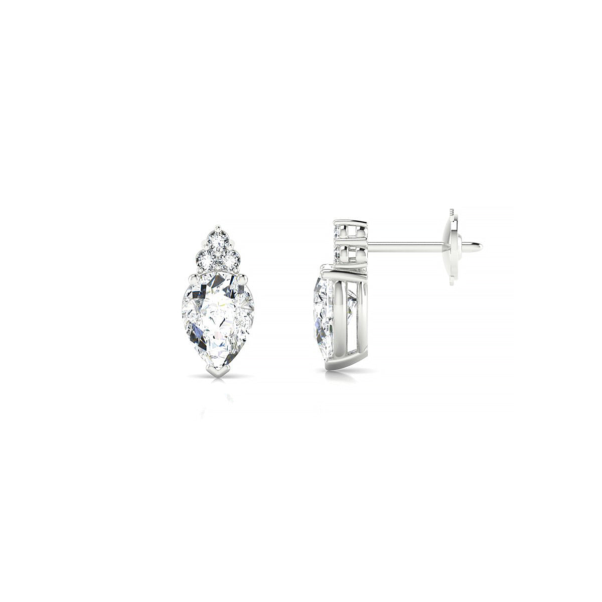 Mirage | 18k White Gold 7 x 5 mm Pear Diamond Earrings