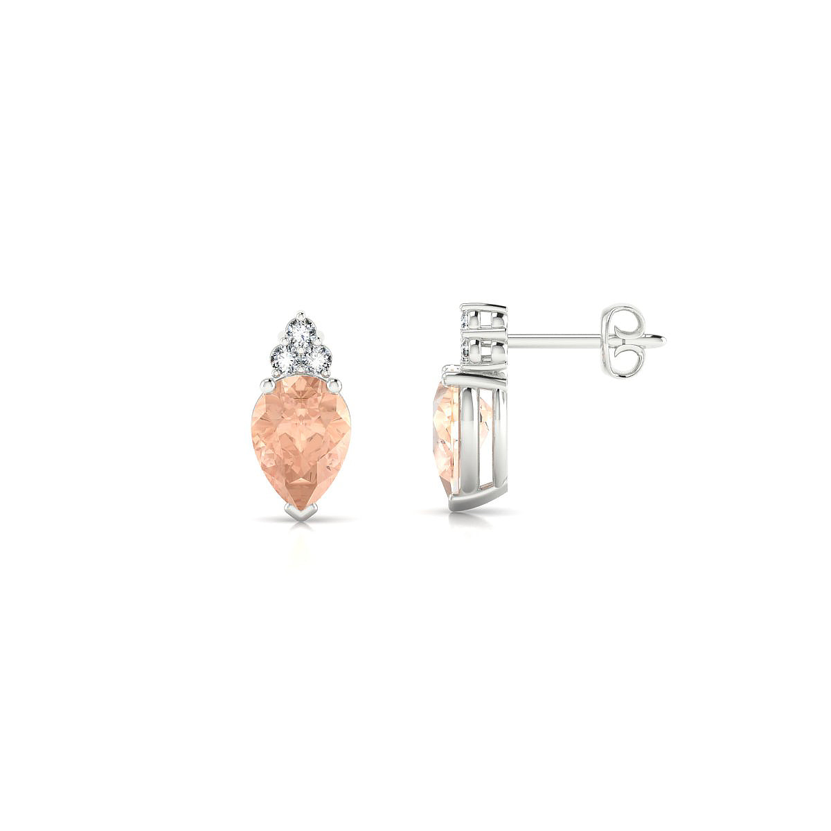 Mirage | 18k White Gold 7 x 5 mm Pear Morganite Earrings