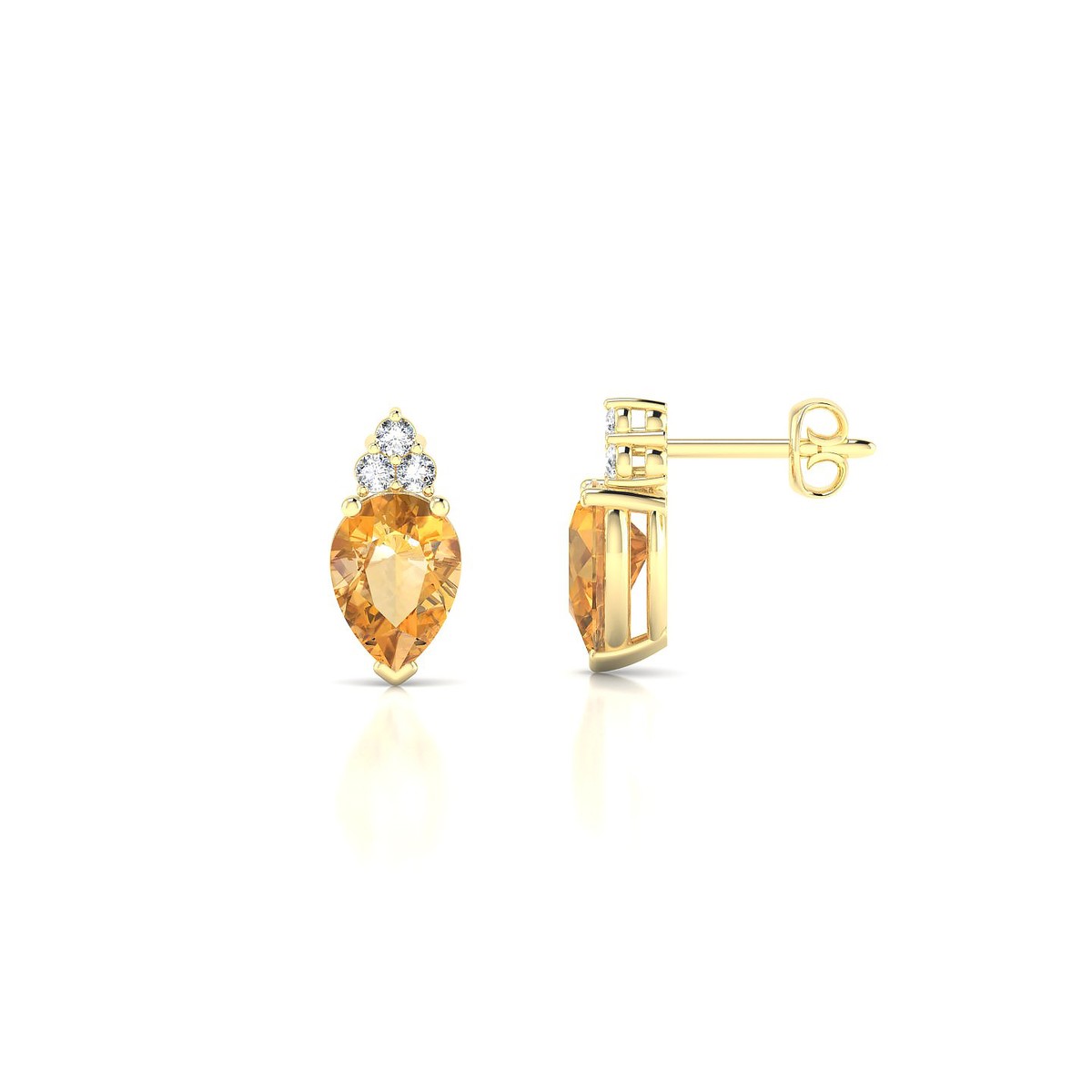 Mirage | 18k Yellow Gold 7 x 5 mm Pear Citrine Earrings