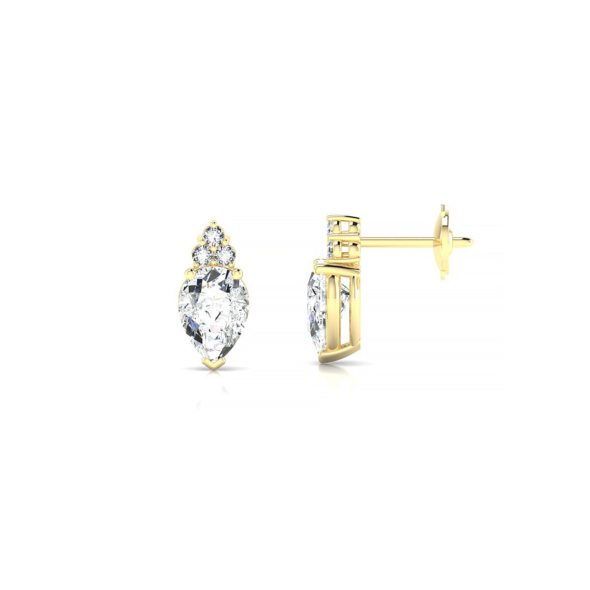 Mirage | 18k Yellow Gold 7 x 5 mm Pear Diamond Earrings