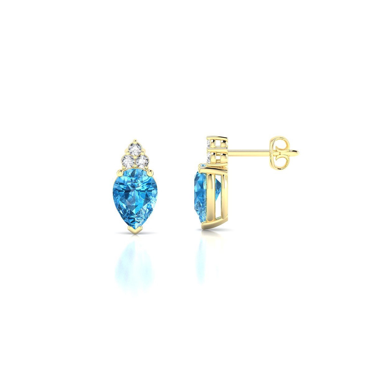 Mirage | 18k Yellow Gold 7 x 5 mm Pear Topaz Earrings