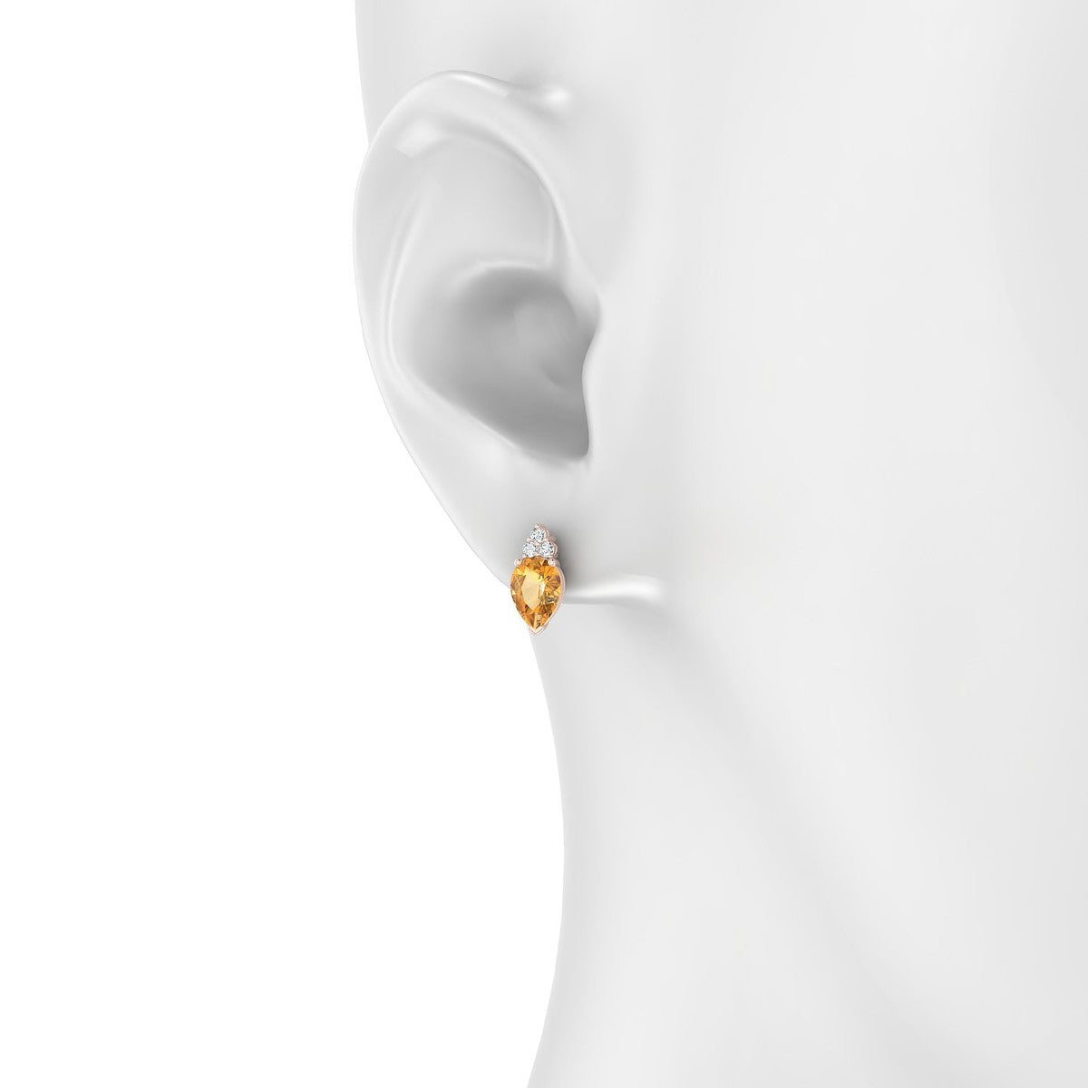 Mirage | 18k Rose Gold 7 x 5 mm Pear Citrine Earrings