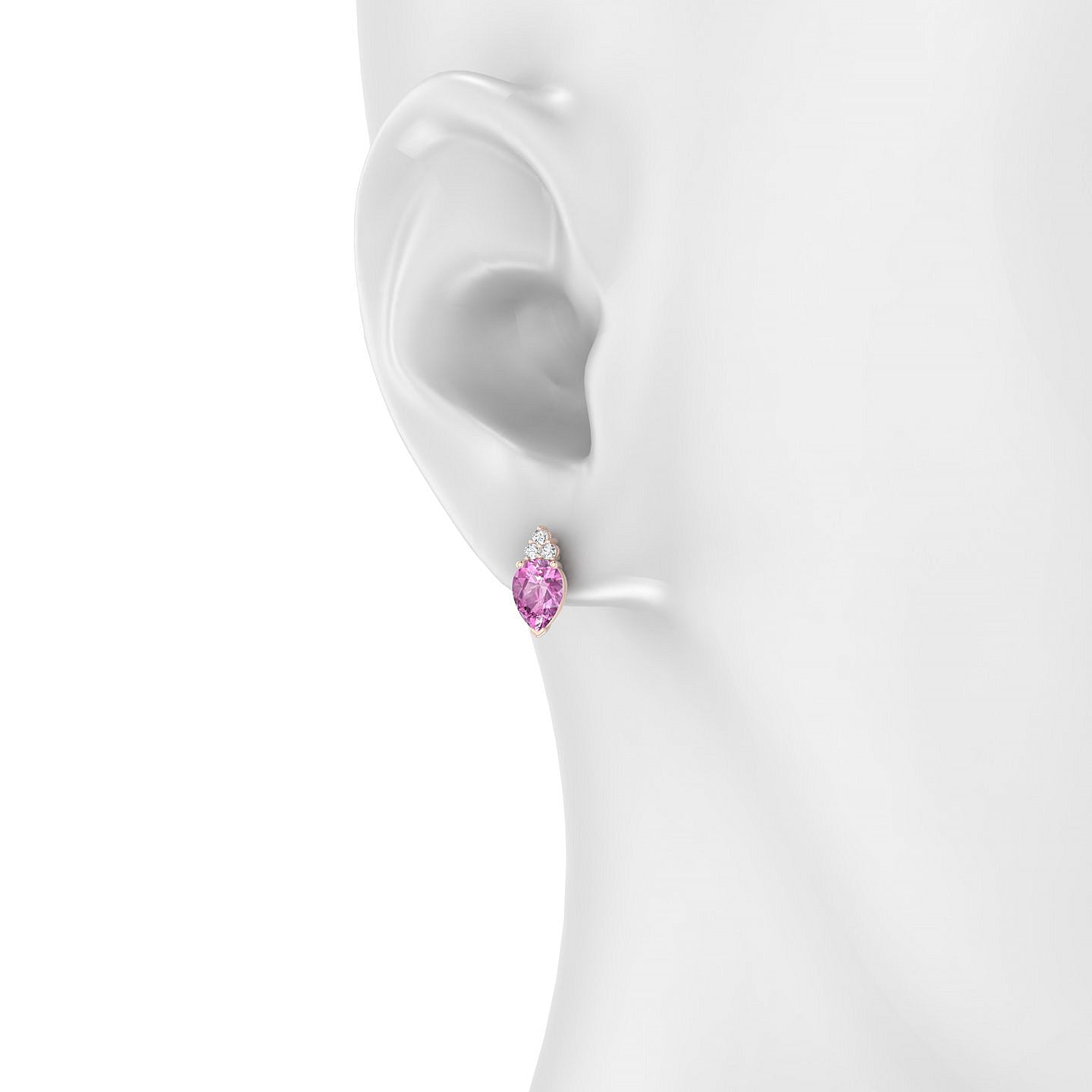 Mirage | 18k Rose Gold 7 x 5 mm Pear Pink Sapphire Earrings