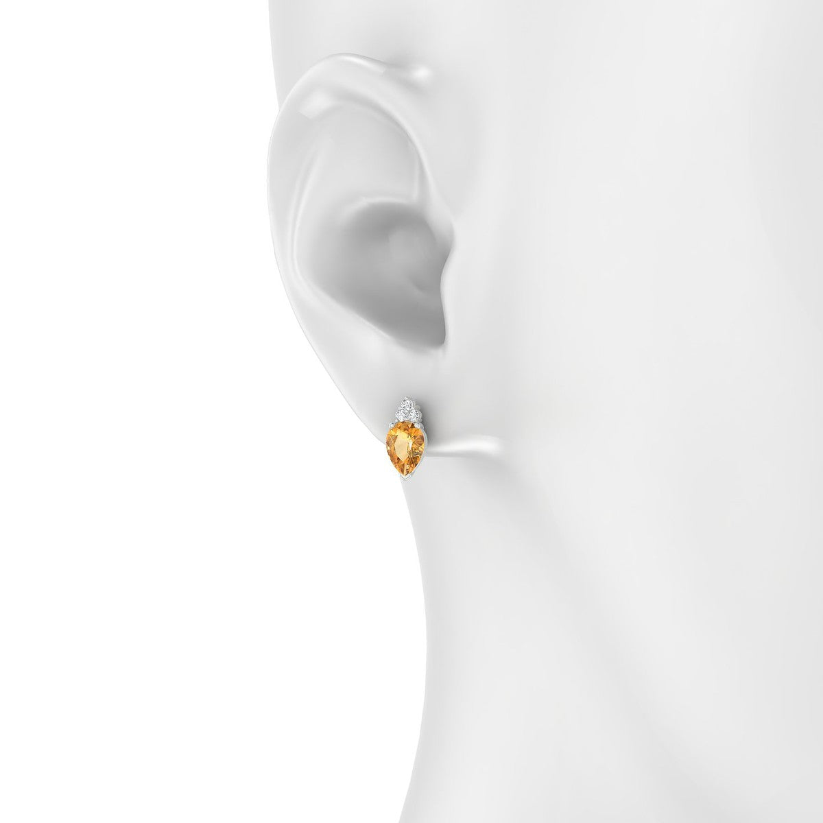 Mirage | 18k White Gold 7 x 5 mm Pear Citrine Earrings
