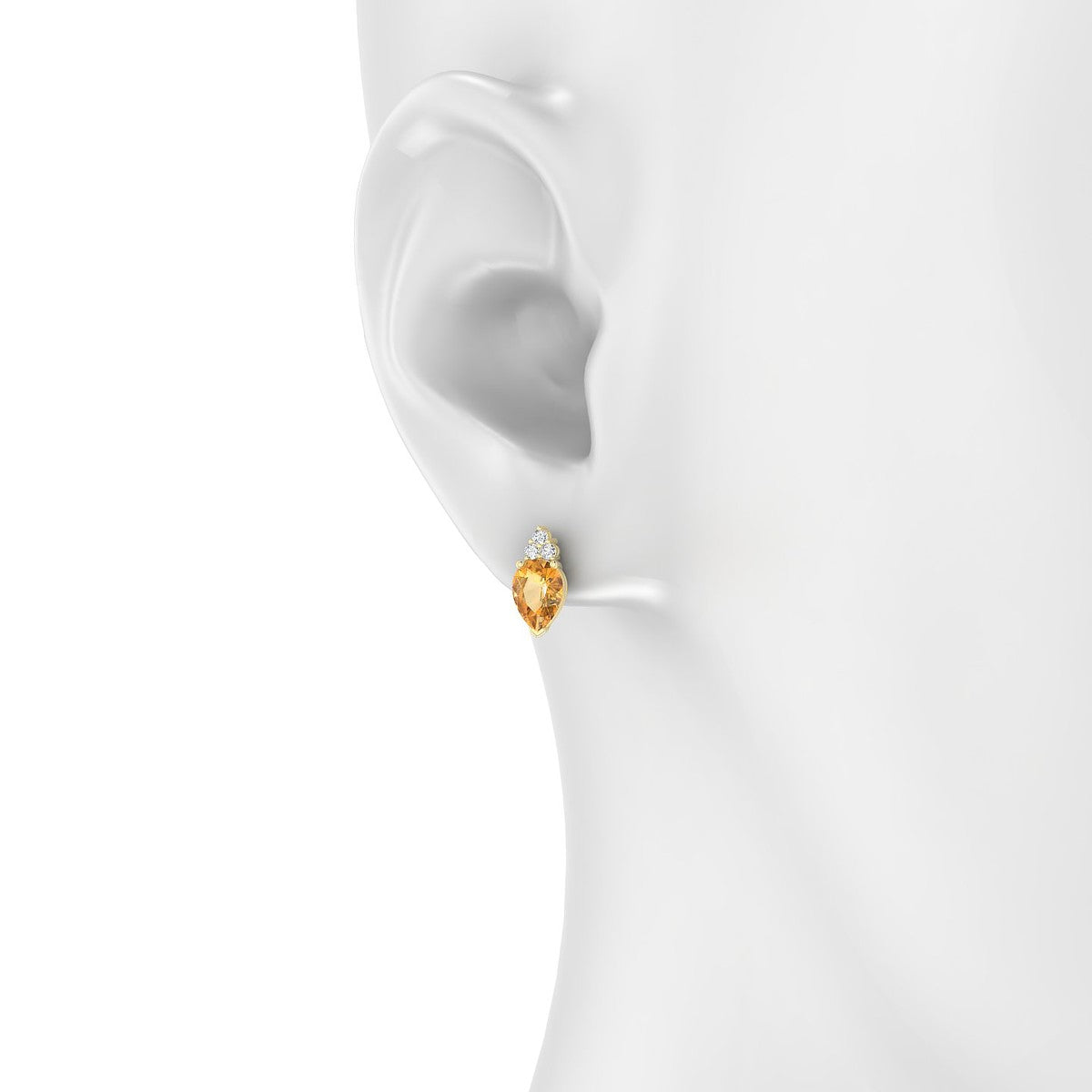 Mirage | 18k Yellow Gold 7 x 5 mm Pear Citrine Earrings